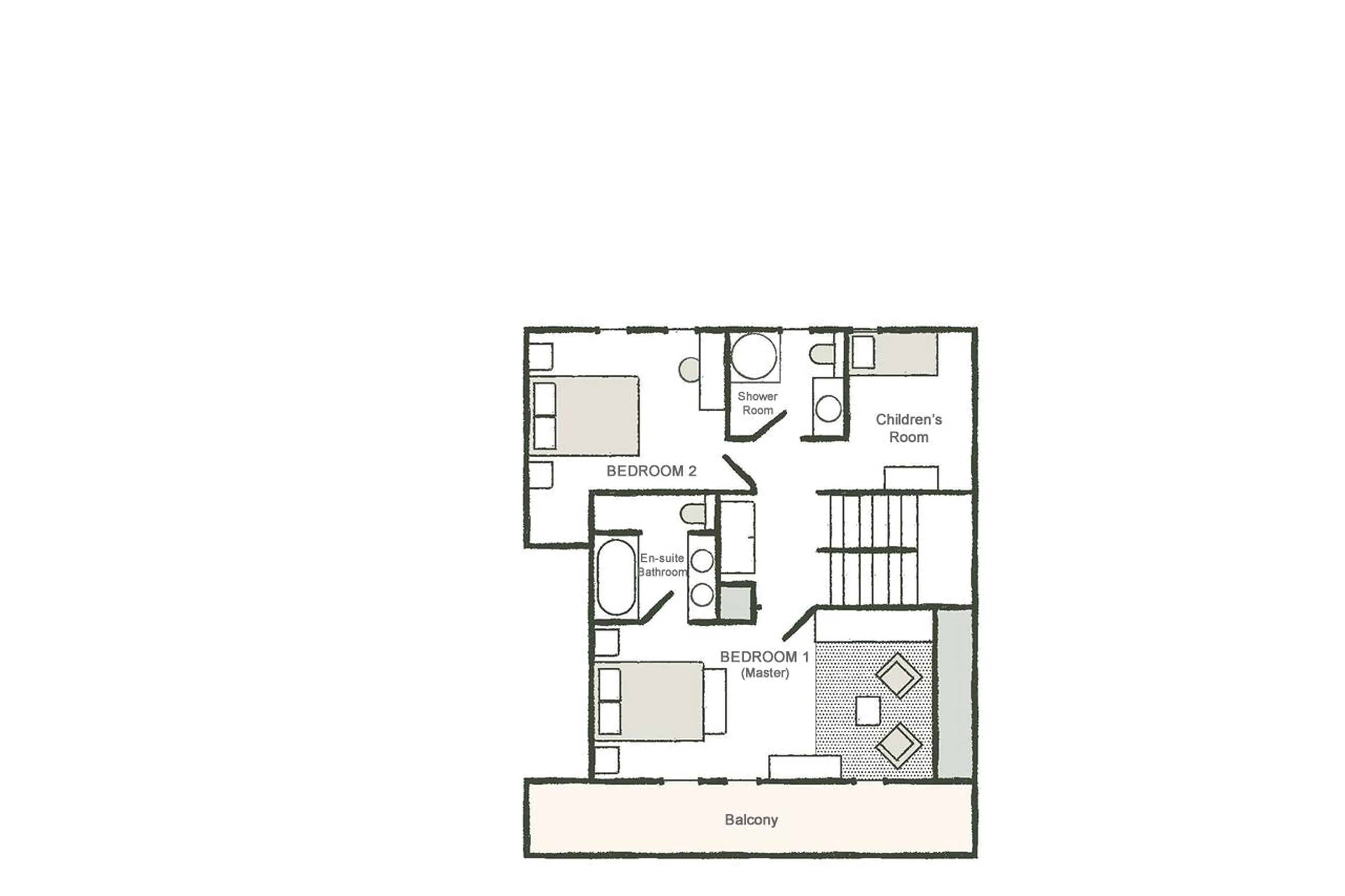 Level 2 floor plan of Chalet Clovis in Megeve