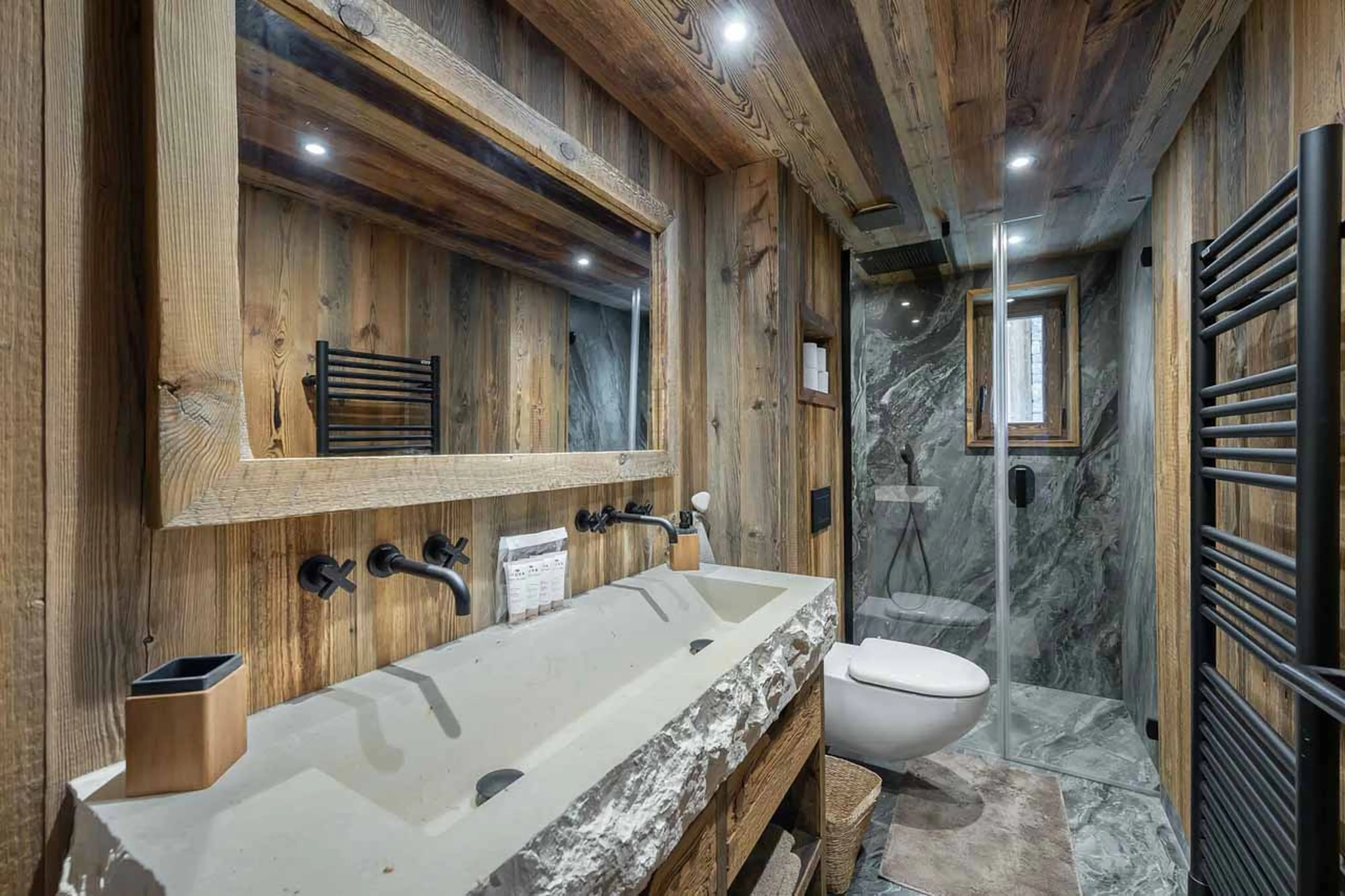 Shower room at Chalet Coco Marcel in St Martin de Belleville