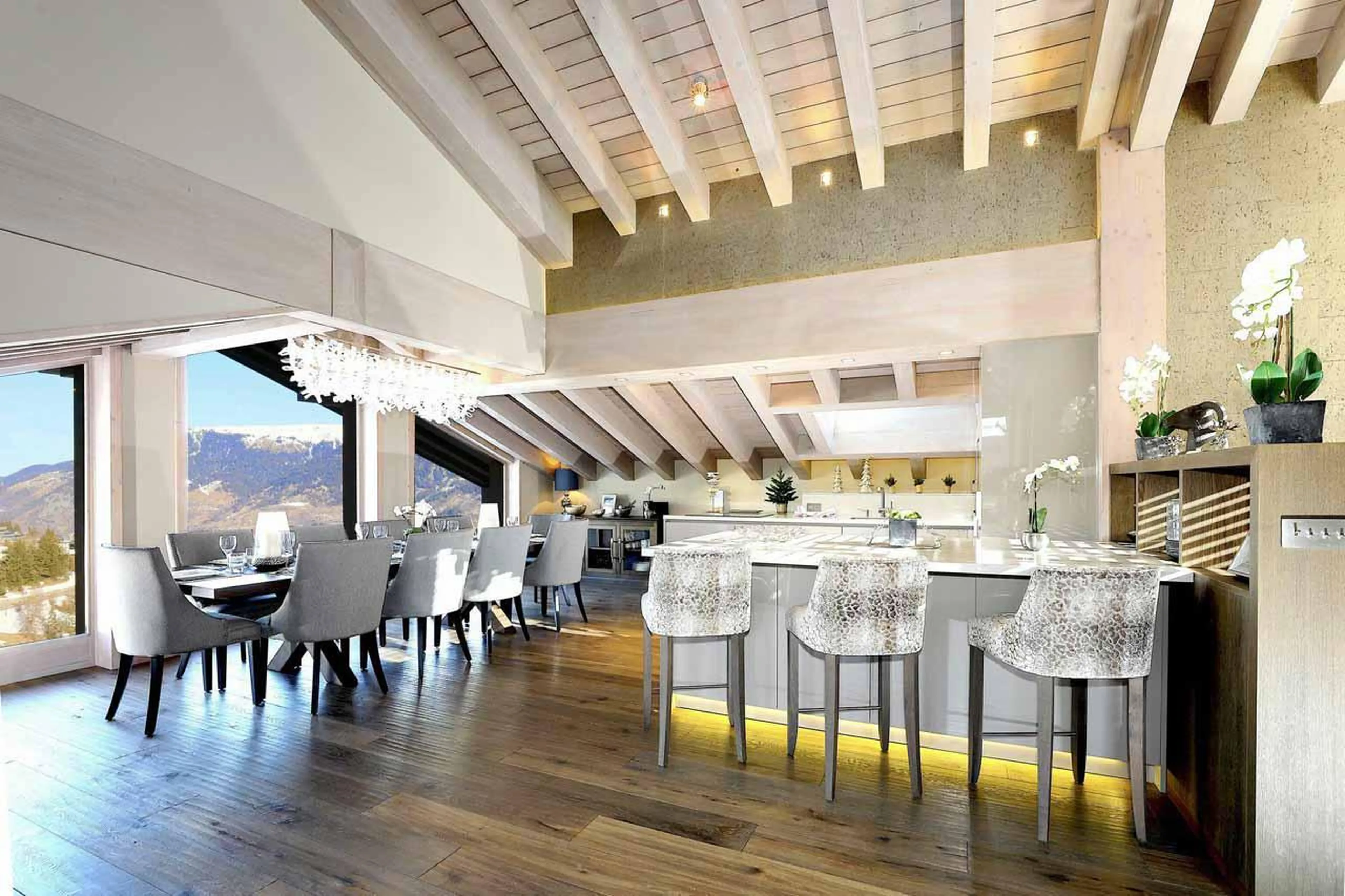 Modern kitchen at Chalet Cortina in Courchevel 1650