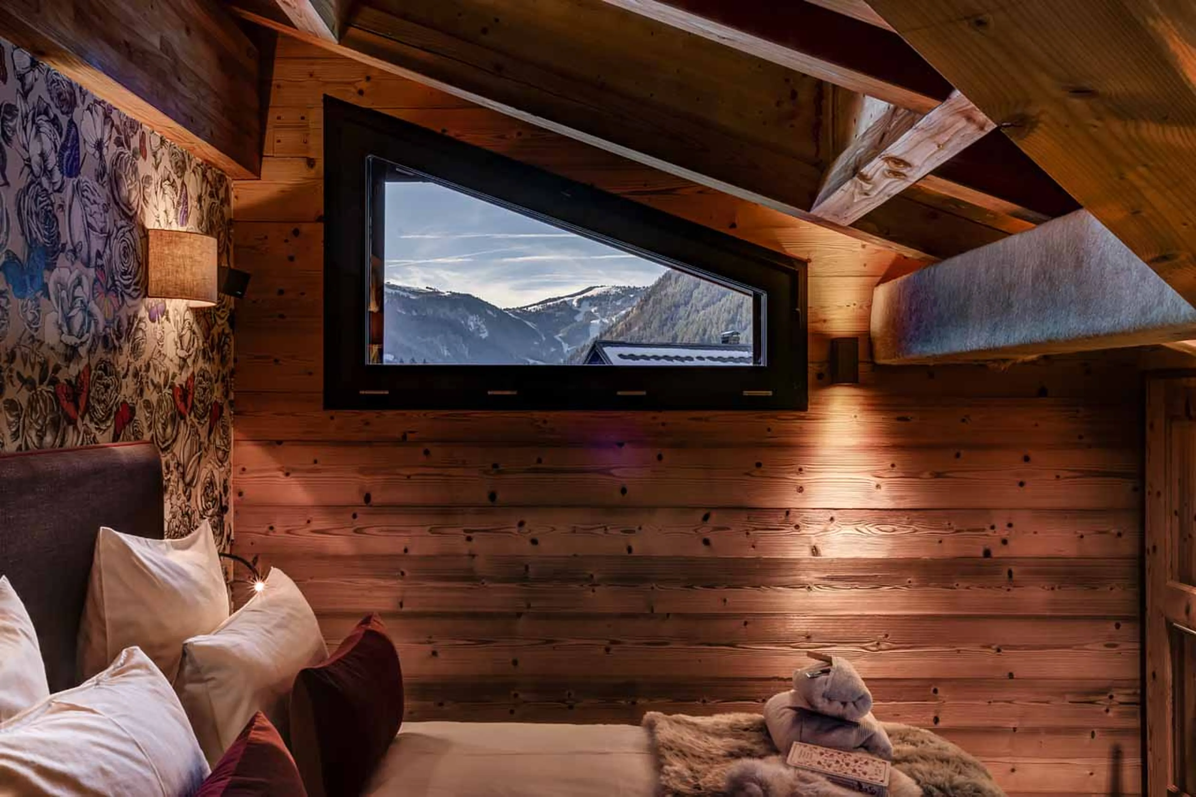 Mountain views from bedroom two at Chalet Couttet in Chamonix