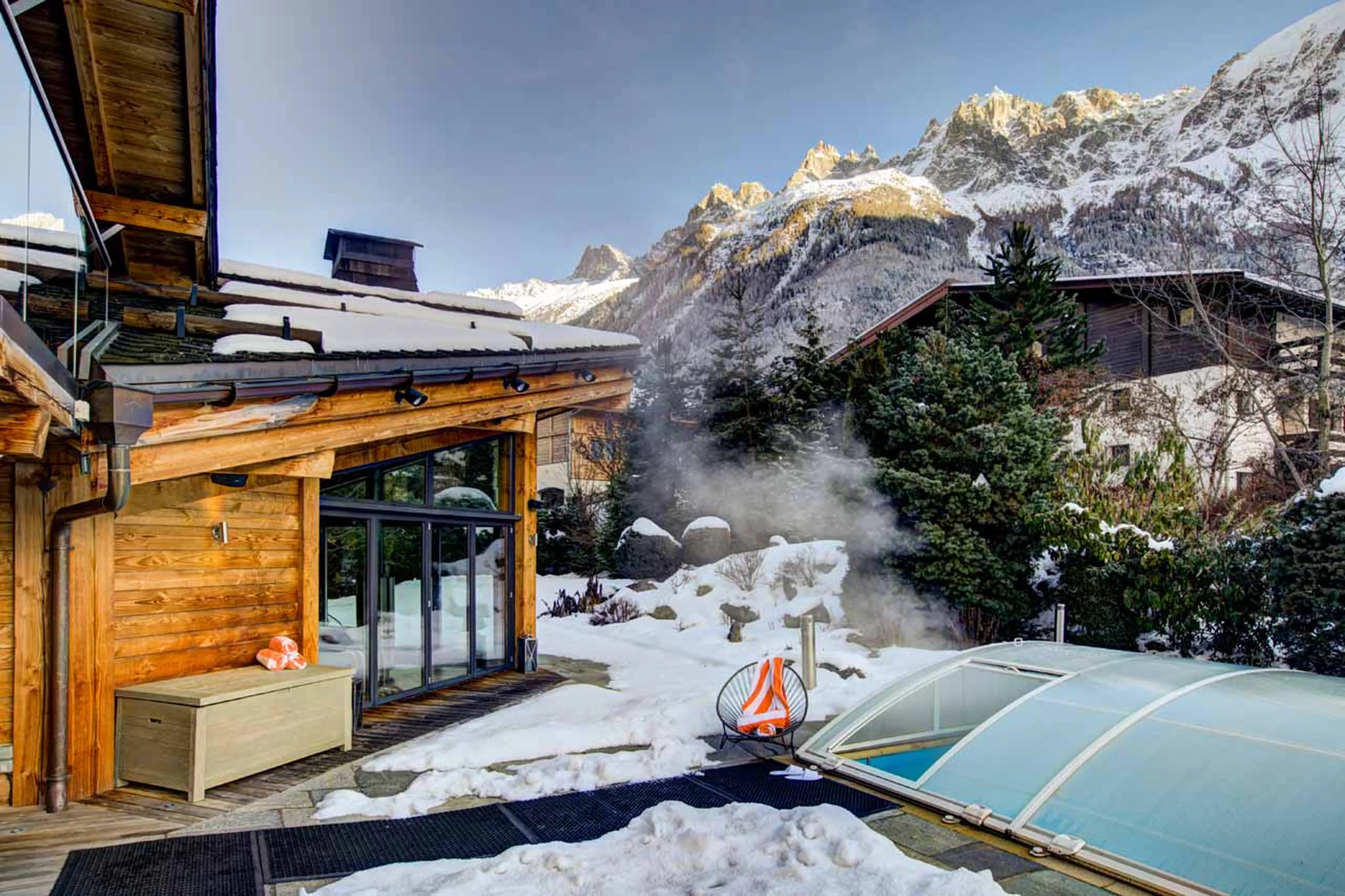 Access to pool at Chalet Couttet in Chamonix