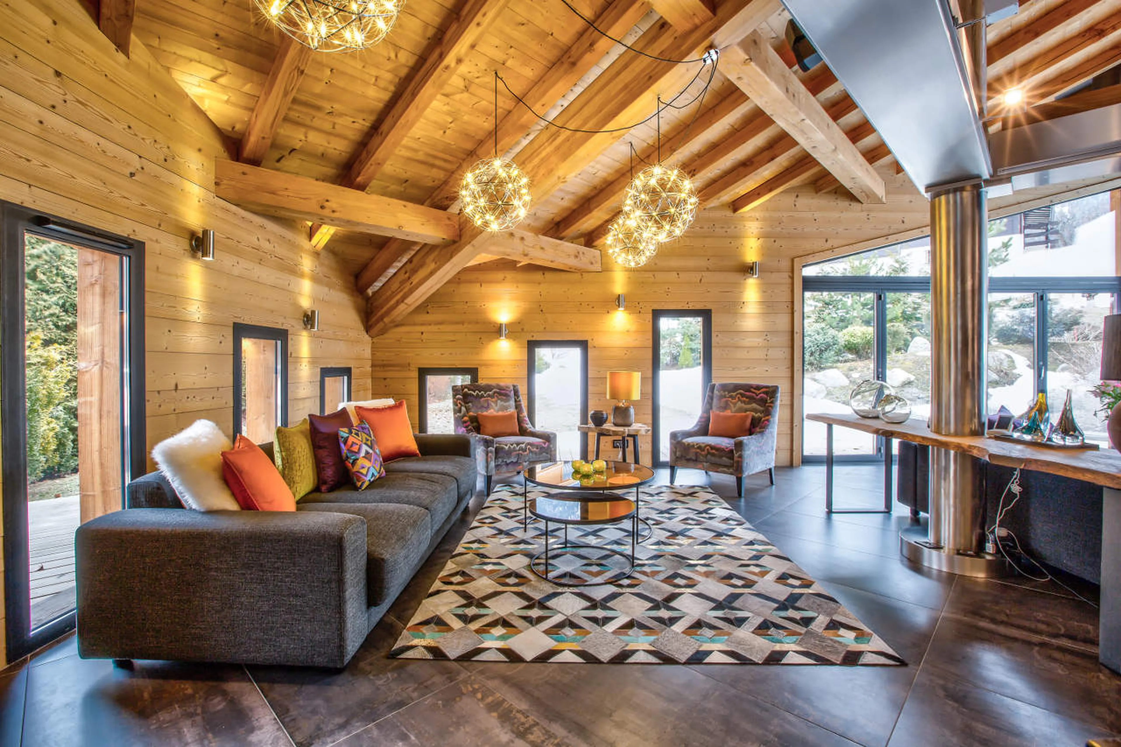 Lounge area with comfortable seating, Chalet Couttet, Chamonix