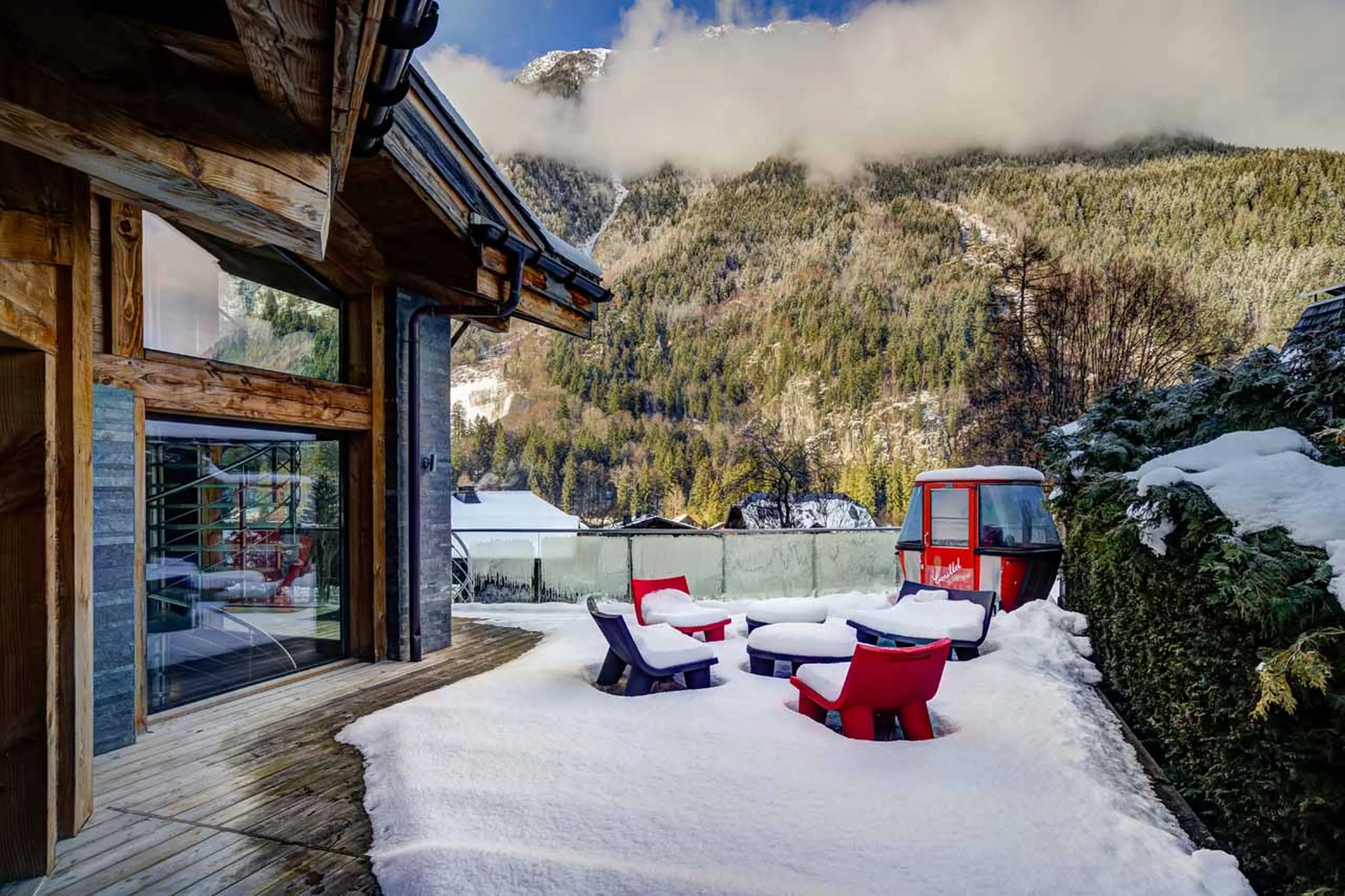 Terrace at Chalet Couttet in Chamonix