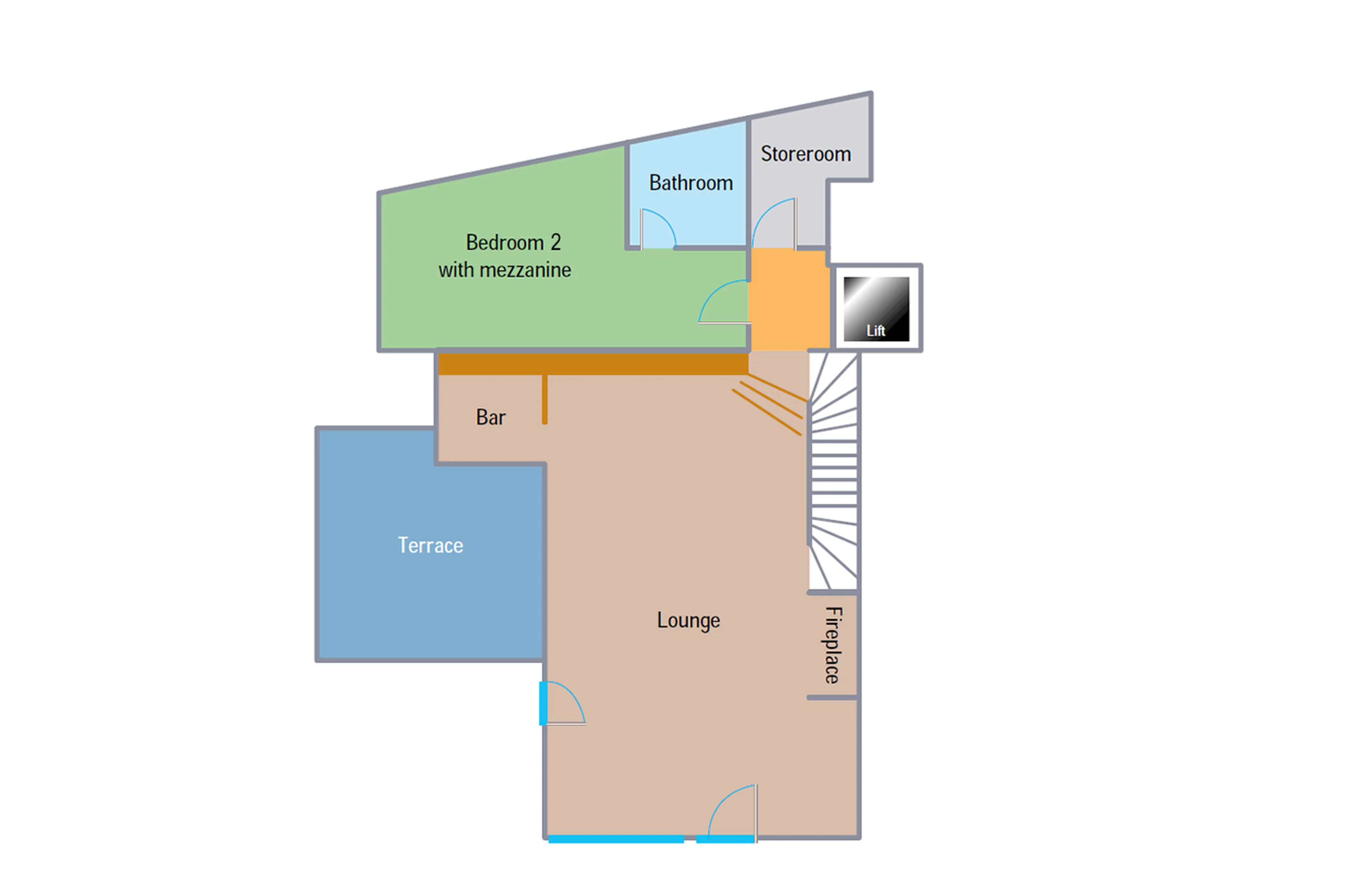 Level -1 floor plan of Chalet Cristal A in Val d’Isere
