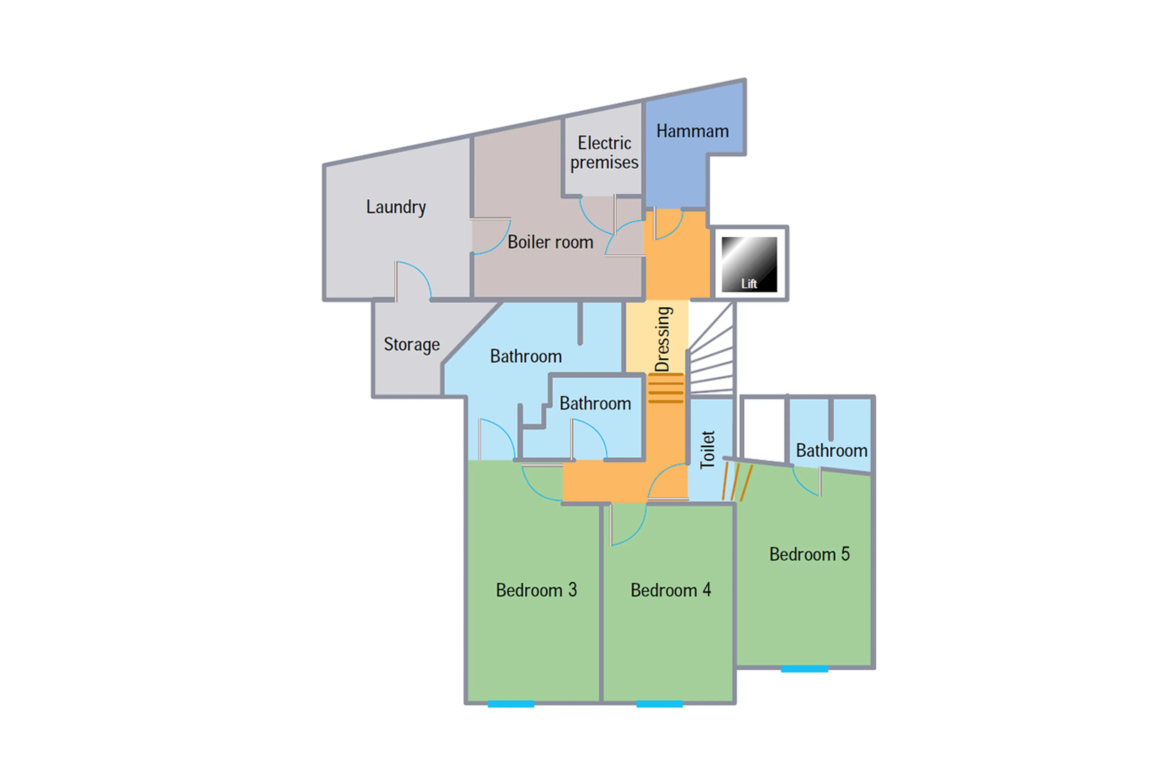 Level -2 floor plan of Chalet Cristal A in Val d’Isere