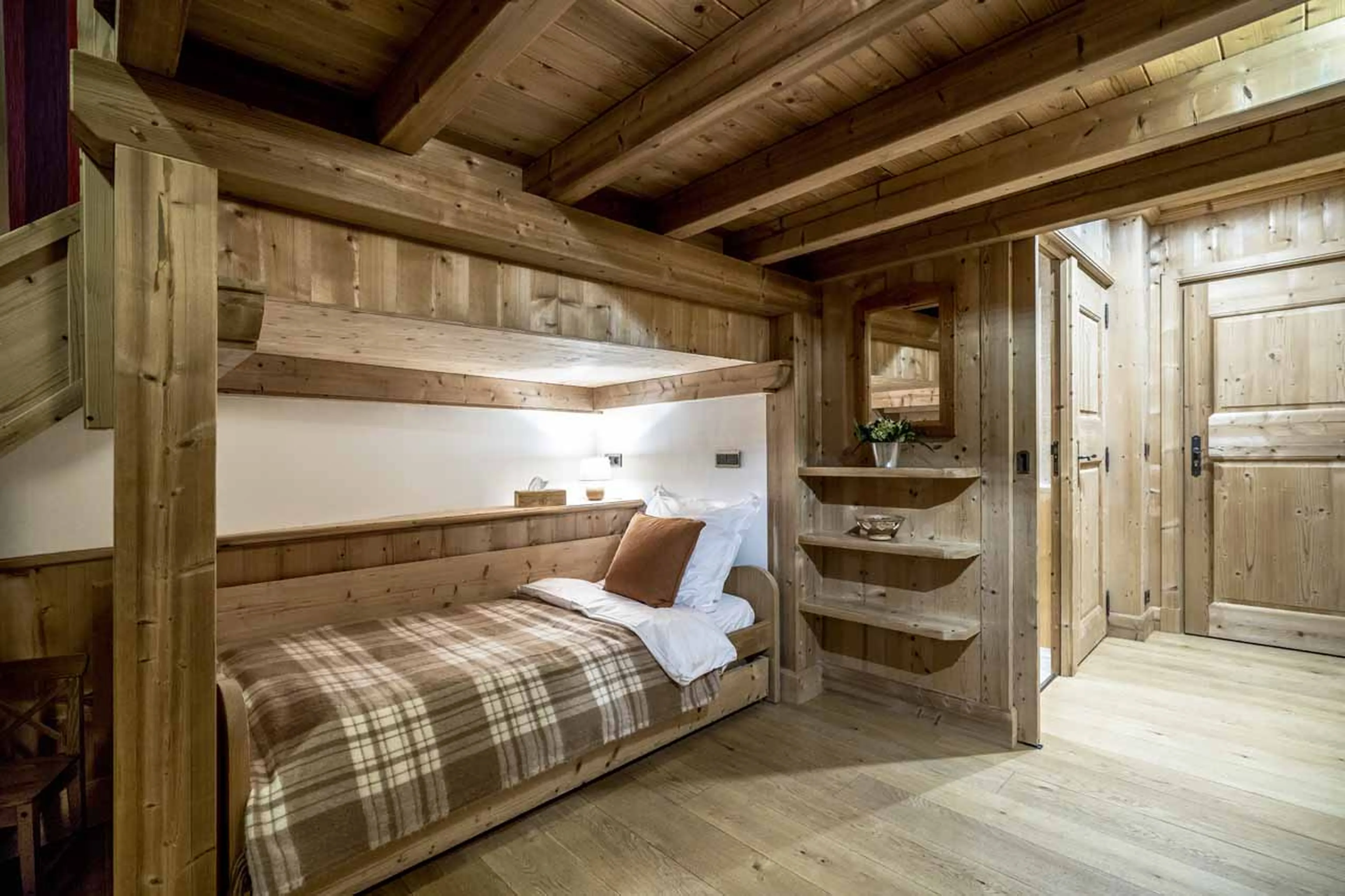 Bedroom two at Chalet Cristal A in Val d’Isere