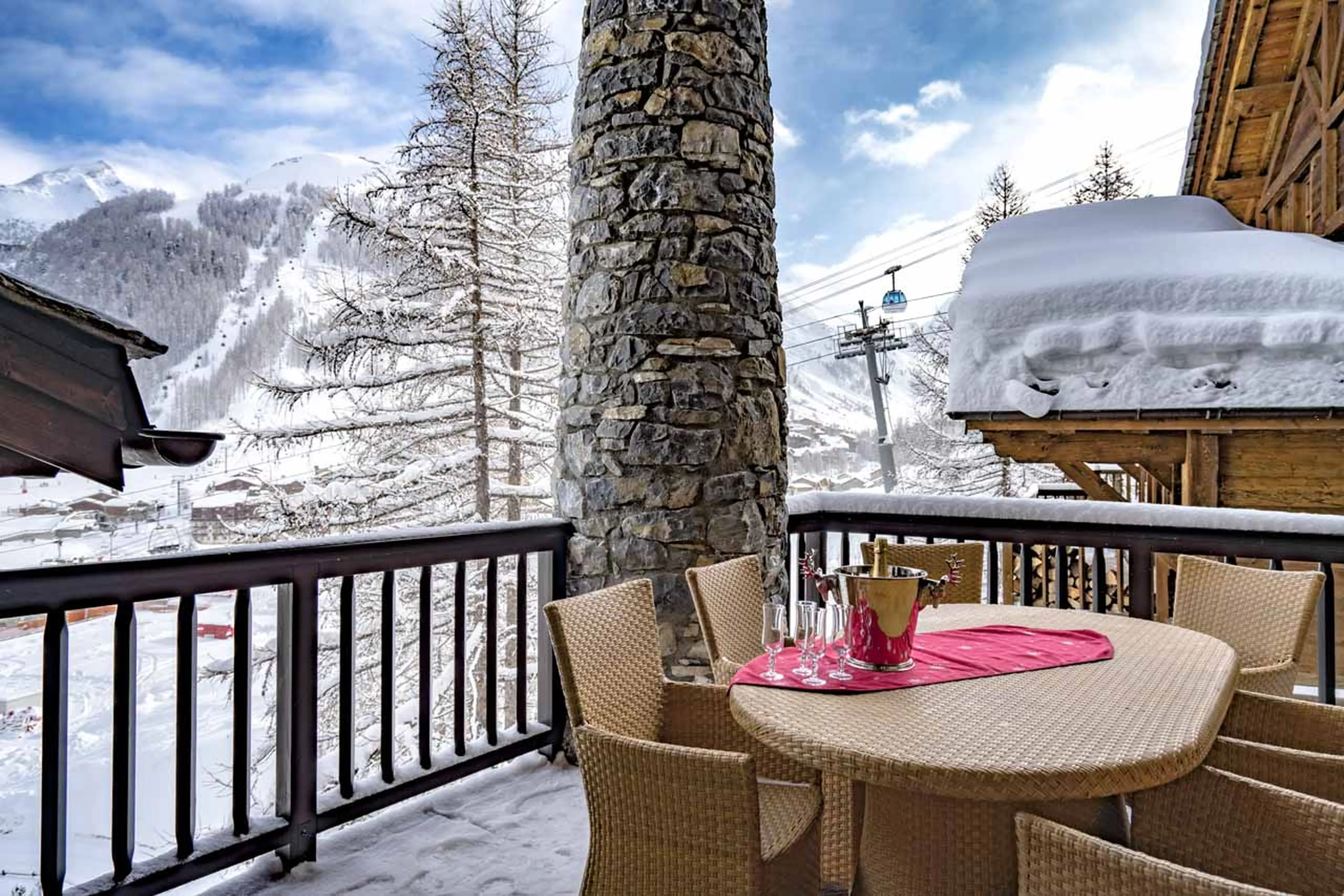 Views from the balcony of Chalet Christal A in Val ‘d’Isere