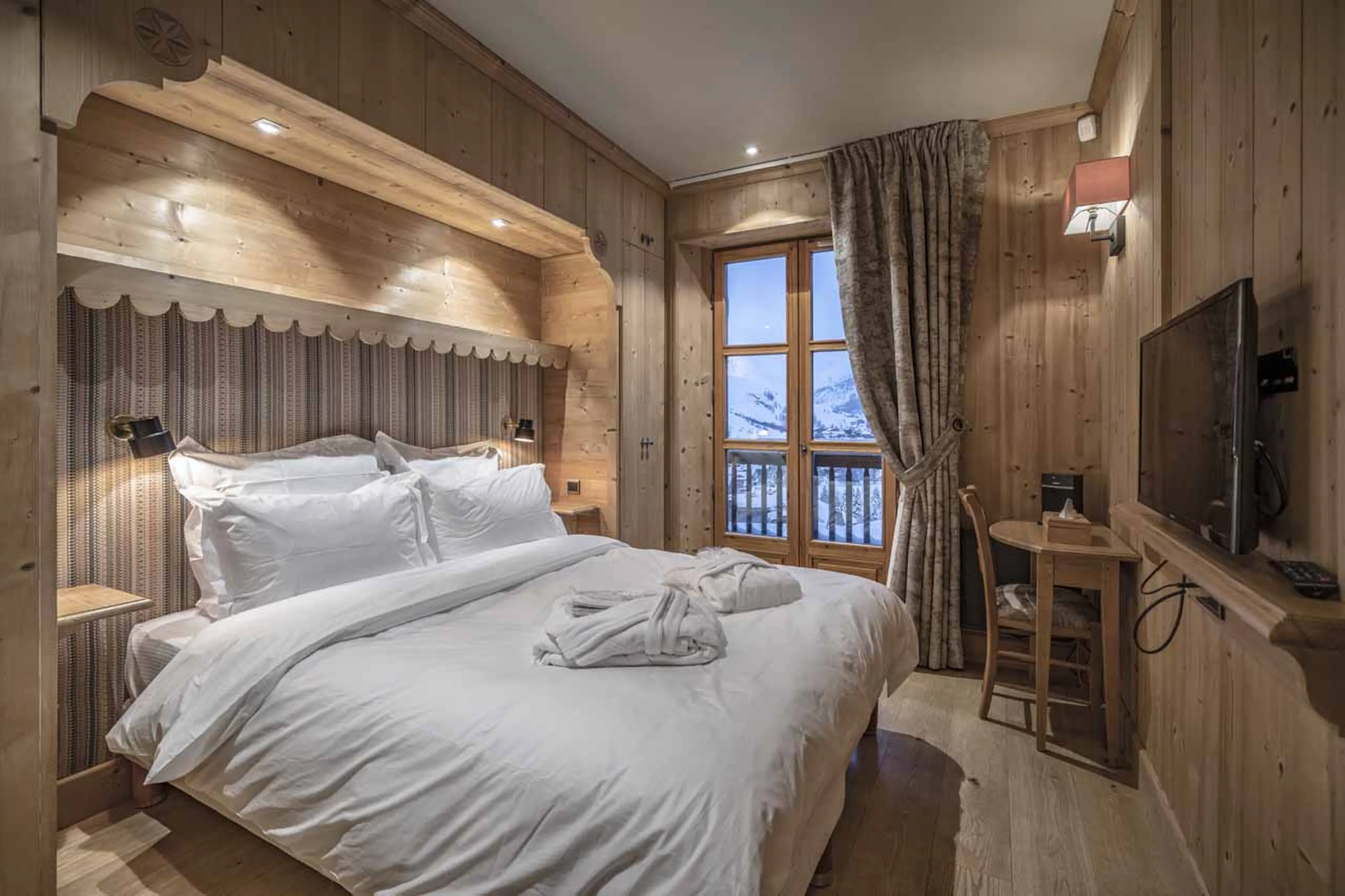 Bedroom two at Chalet Cristal B in Val d'Isere
