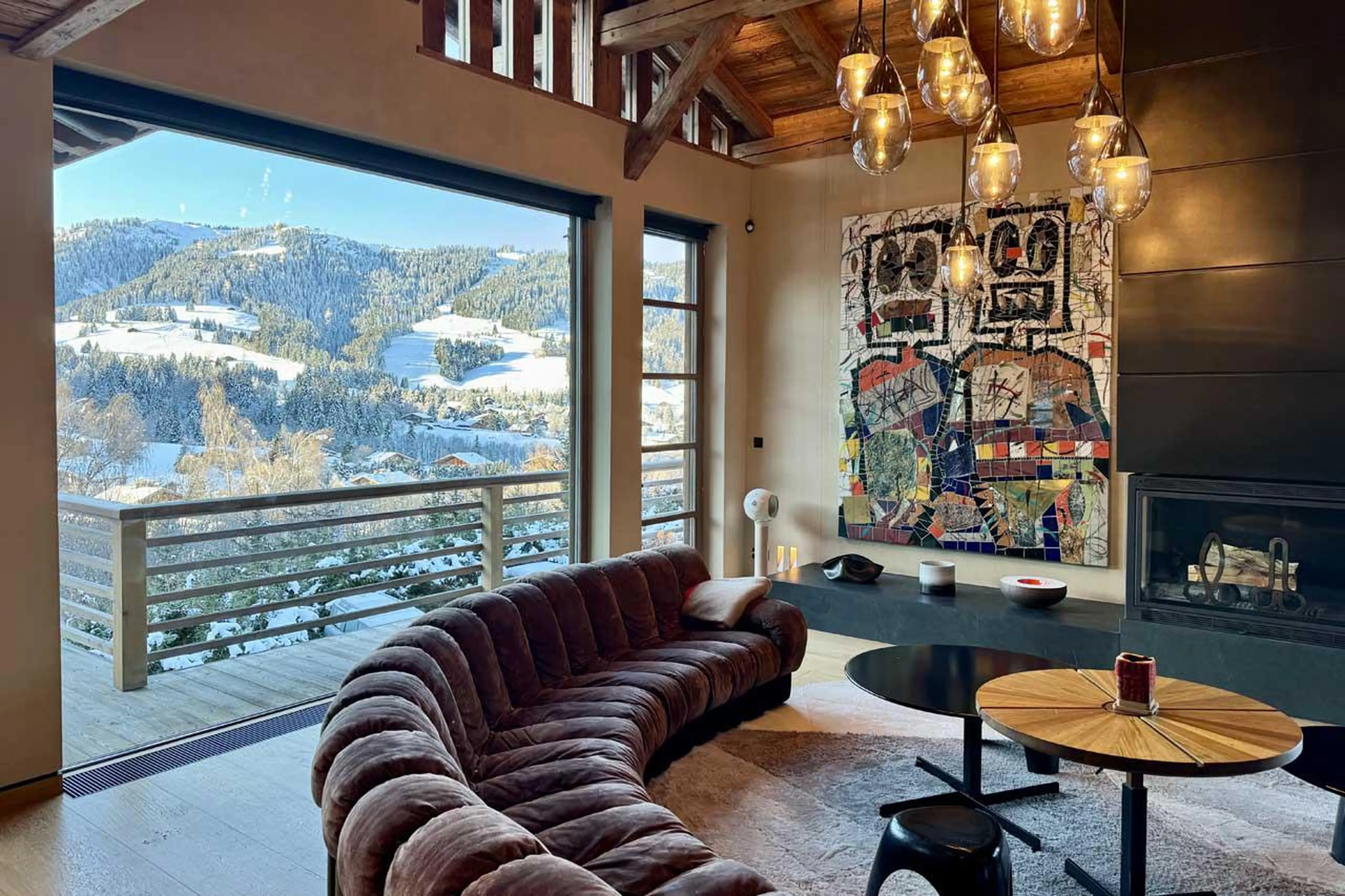 Living area at Chalet Cyanella in Megeve