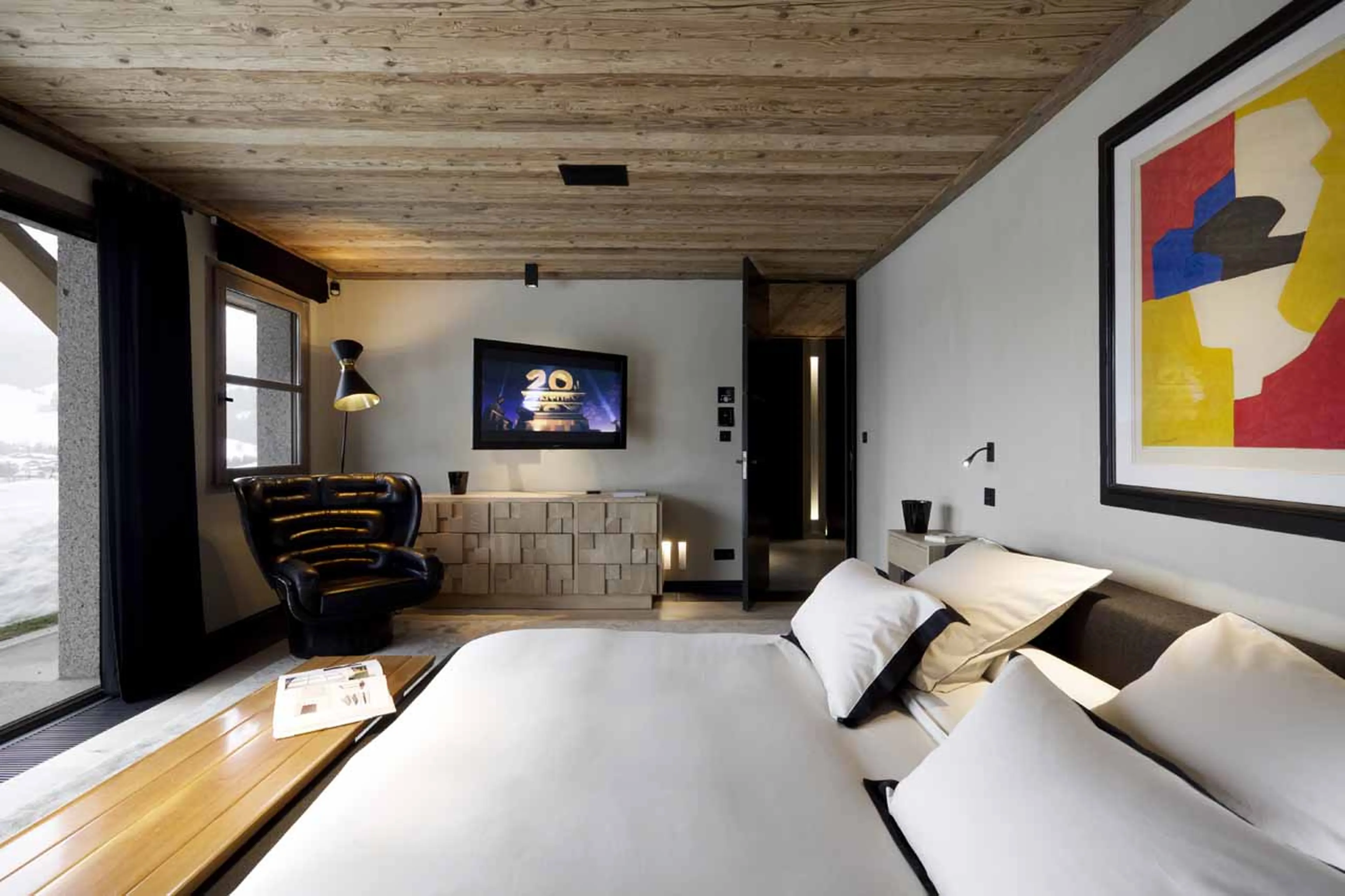 Bedroom one at Chalet Cyanella in Megeve