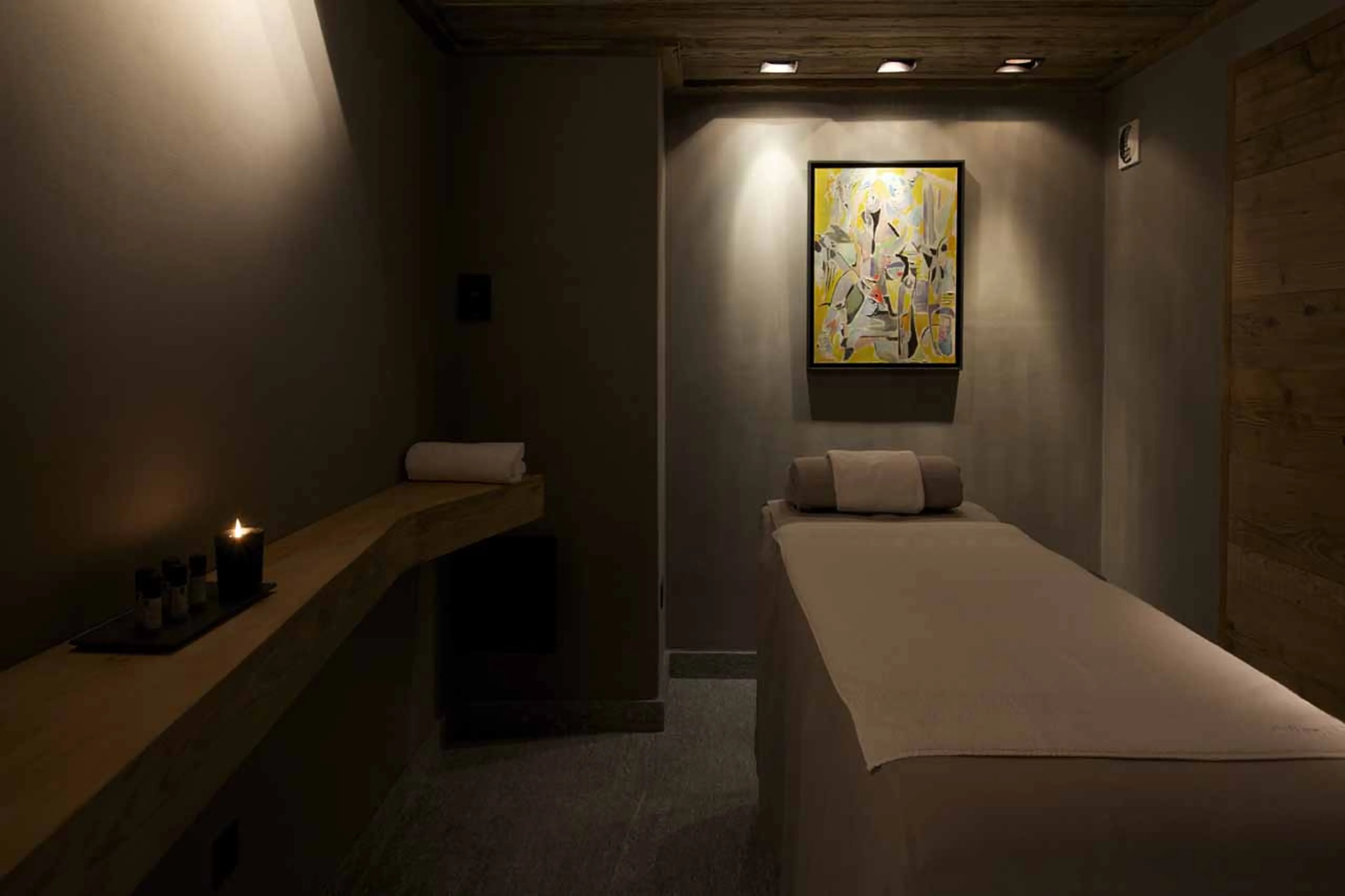 Massage room at Chalet Cyanella in Megeve