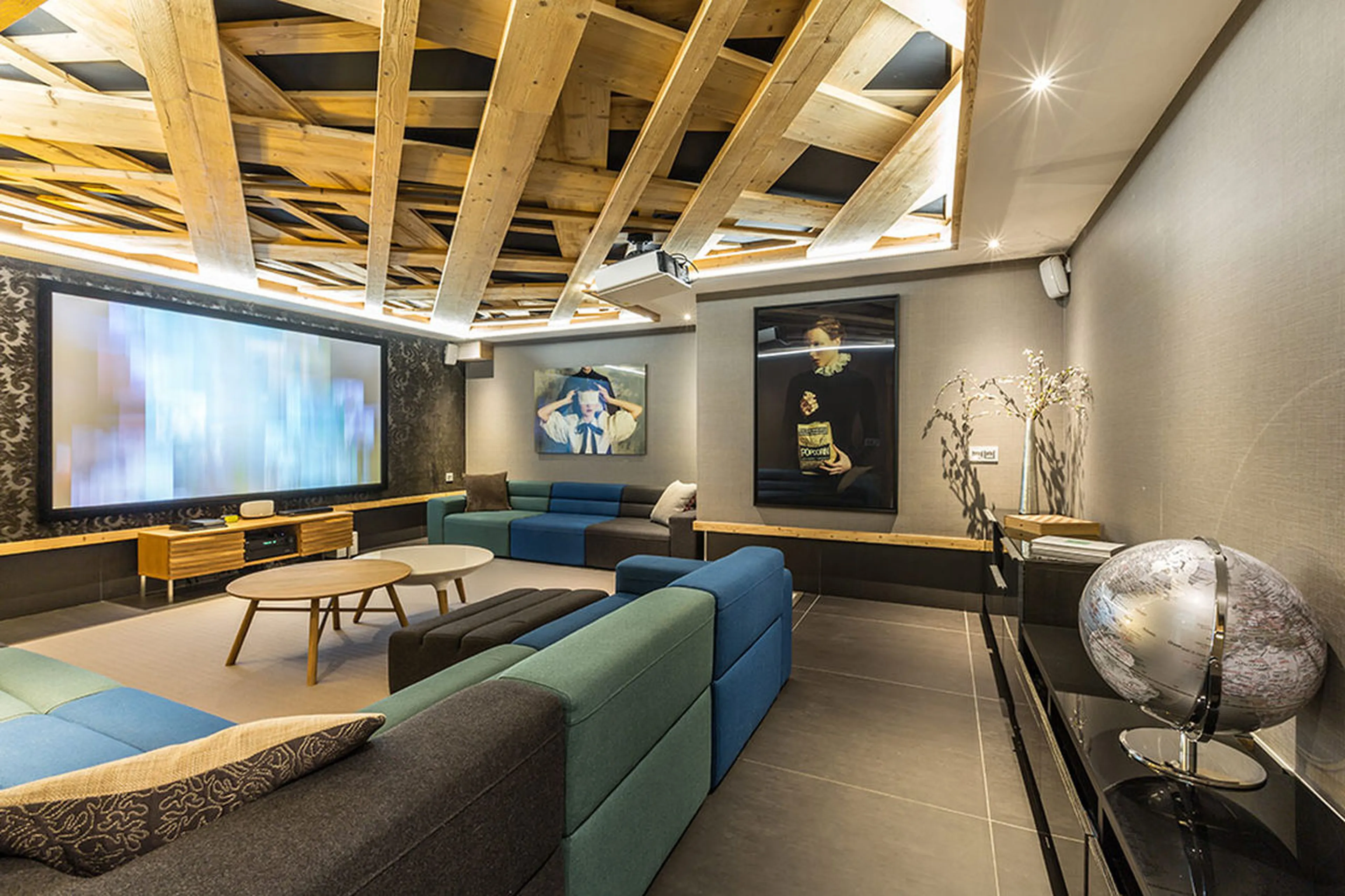 Cinema room at Chalet Dalmore in Chamonix