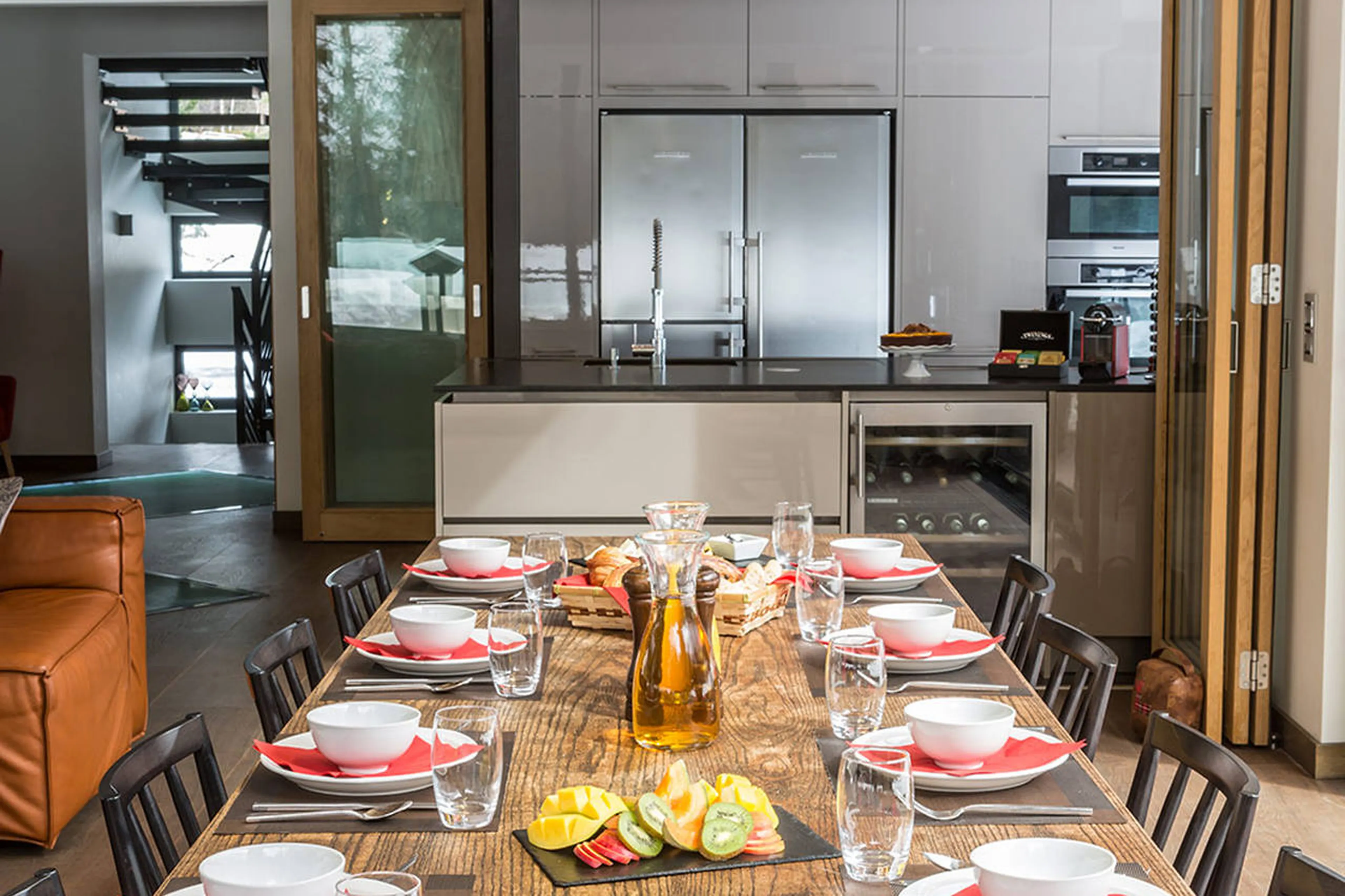 Breakfast in Chalet Dalmore in Chamonix