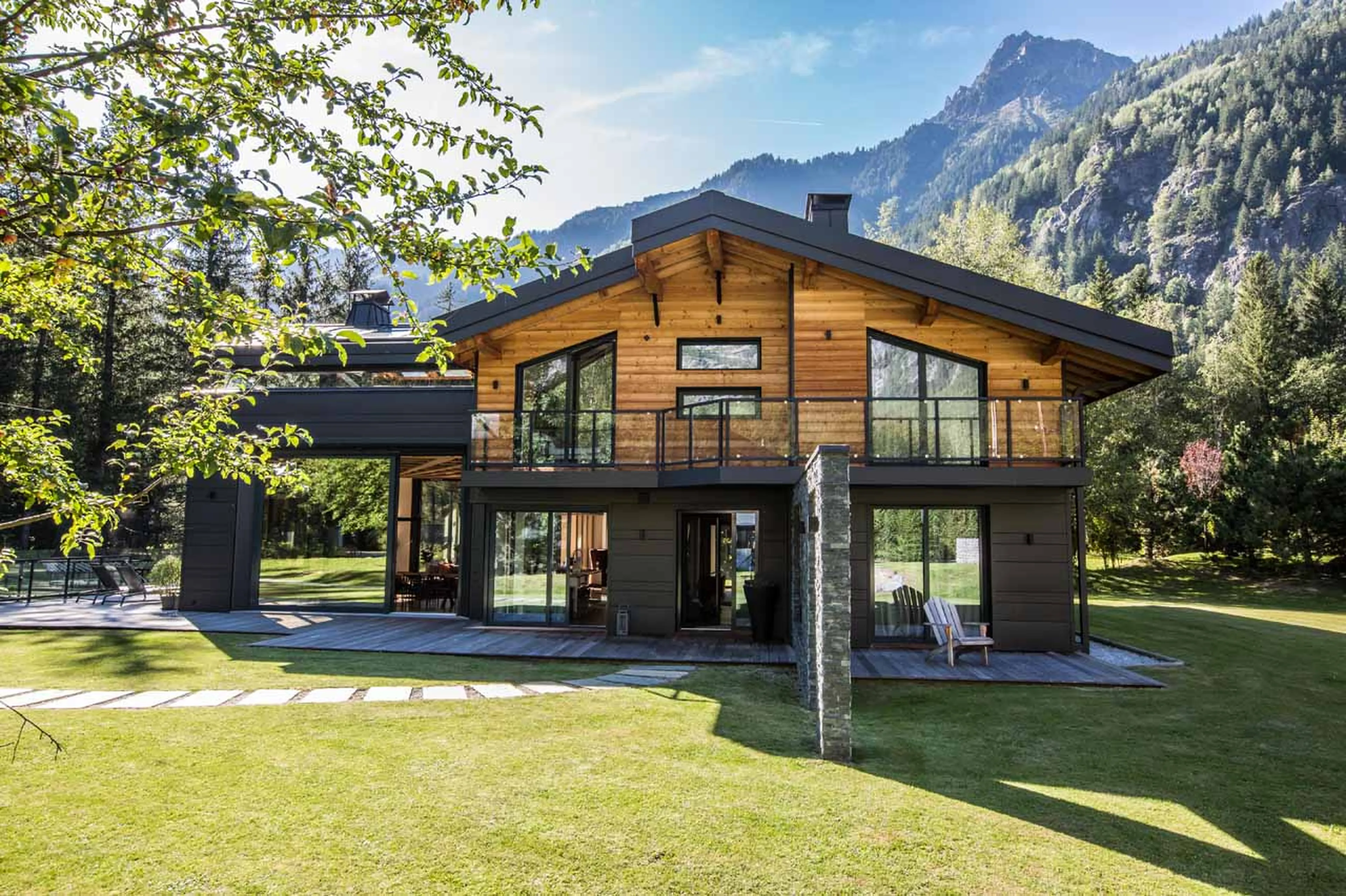 Exterior of Chalet Dalmore in Chamonix in summer