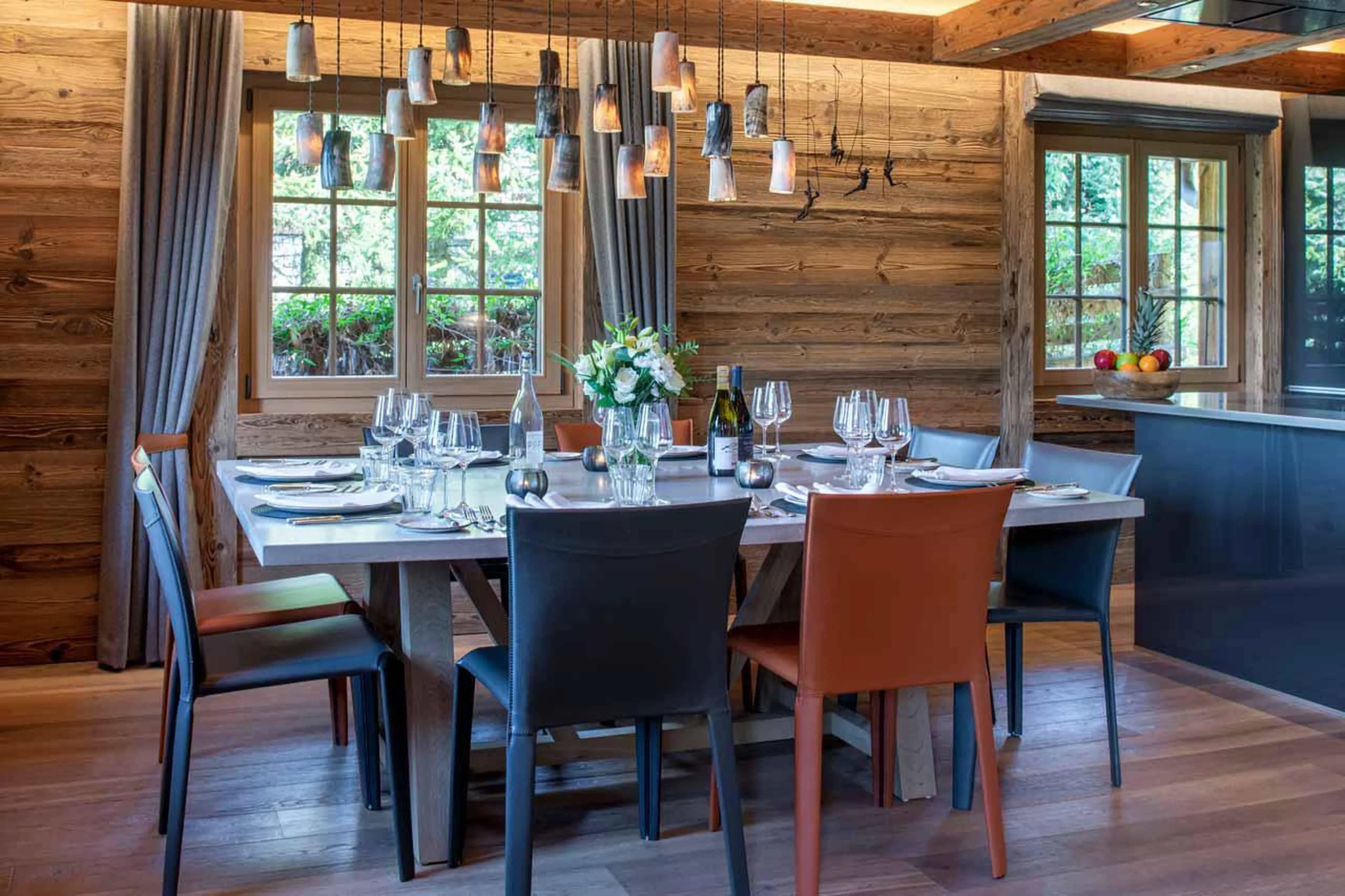 Views from dining table of Chalet Daphne in Verbier