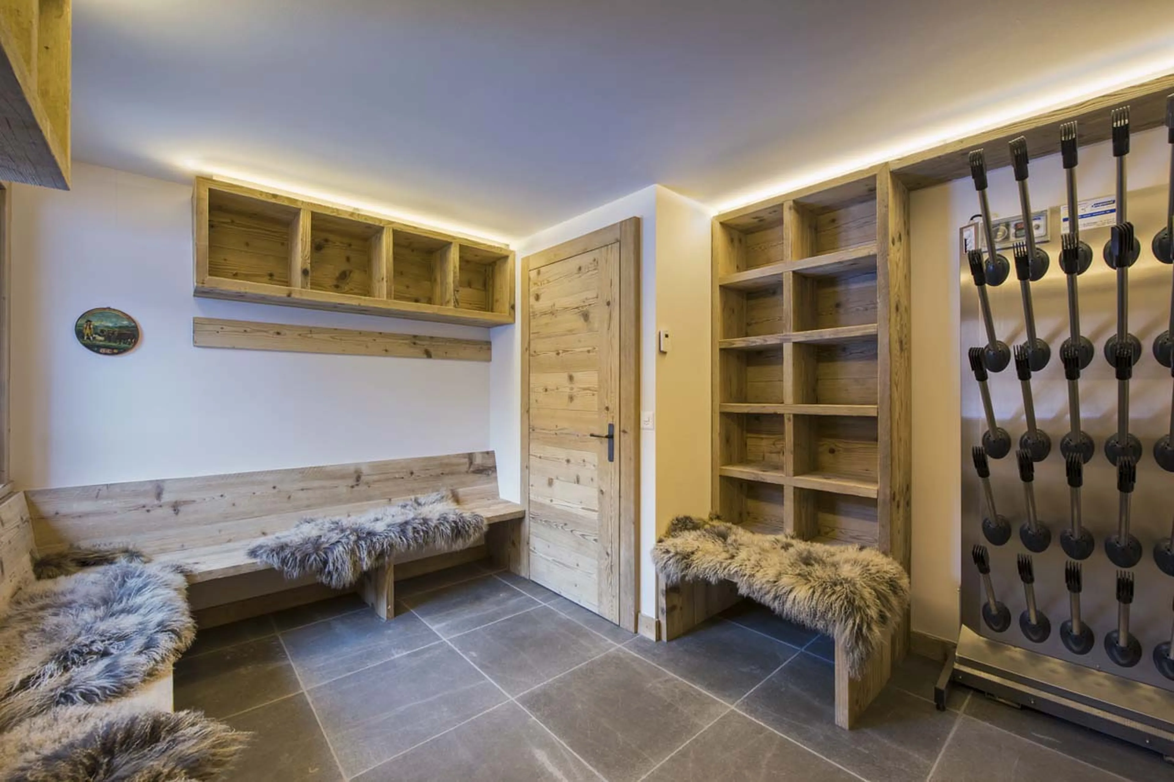 Ski room in Chalet Delormes in Verbier