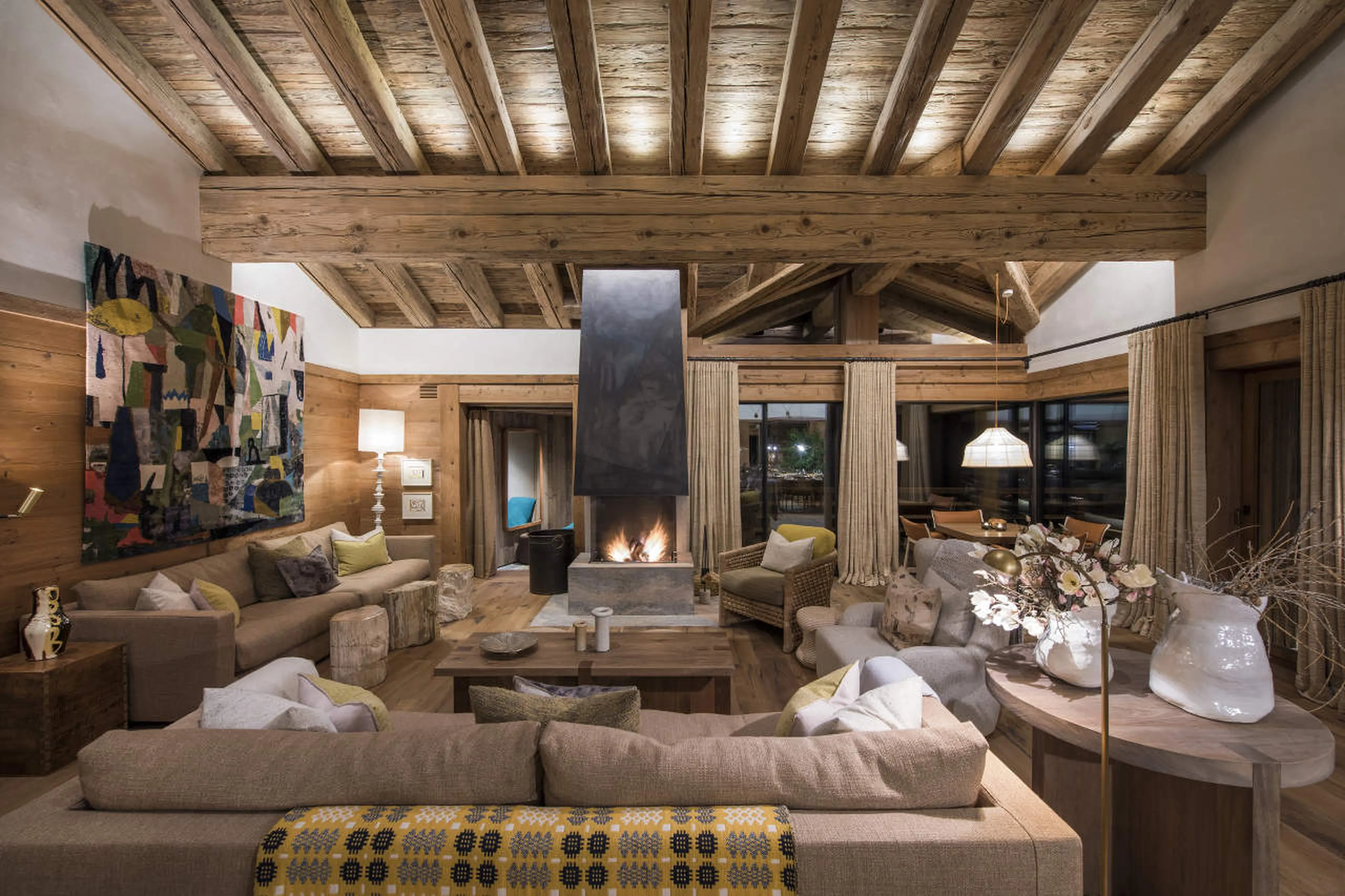 Living room at Chalet Denali in Zermatt