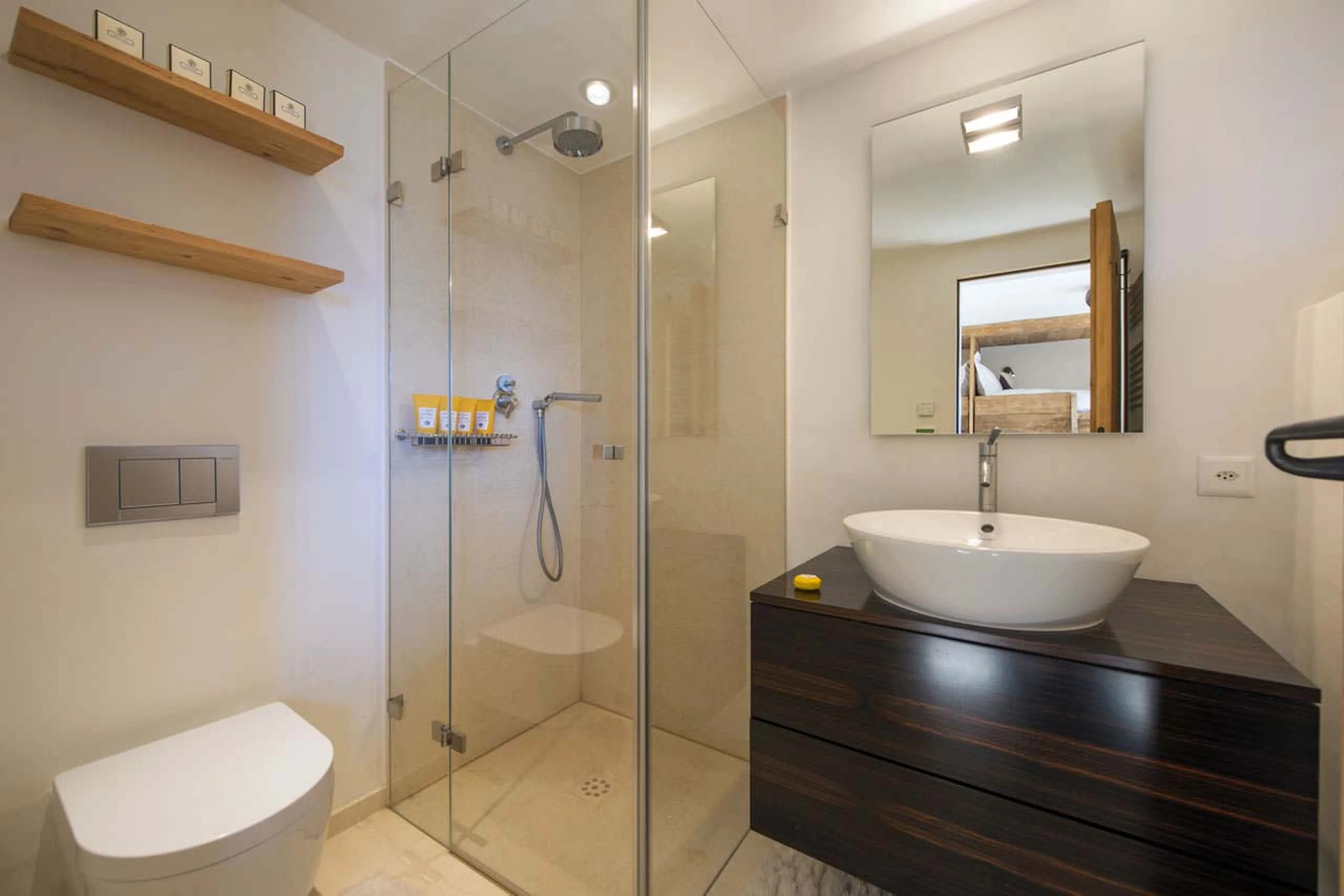 En-suite shower room at Chalet Dent Blanche in Verbier
