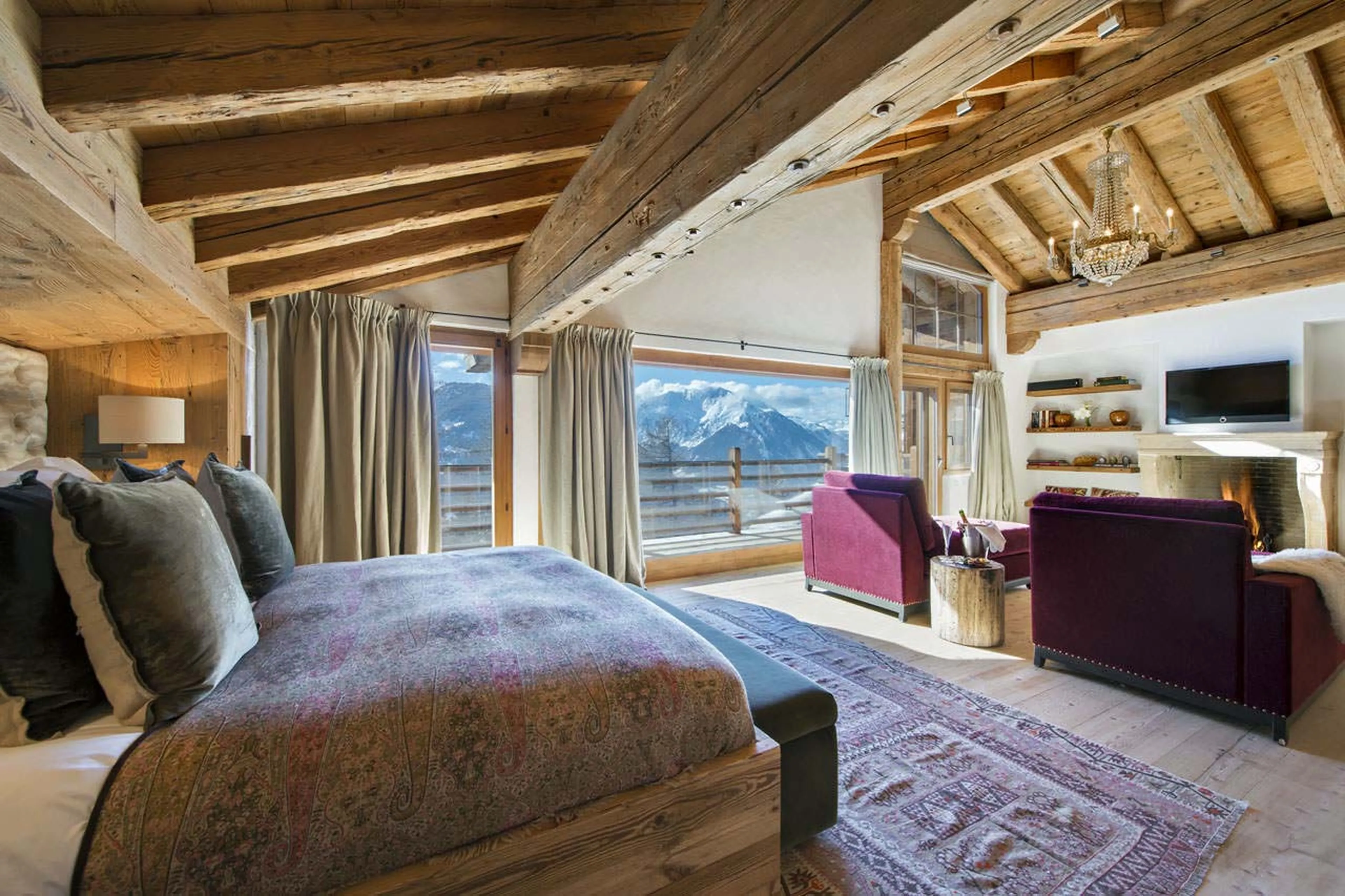 Master bedroom at Chalet Dent Blanche in Verbier