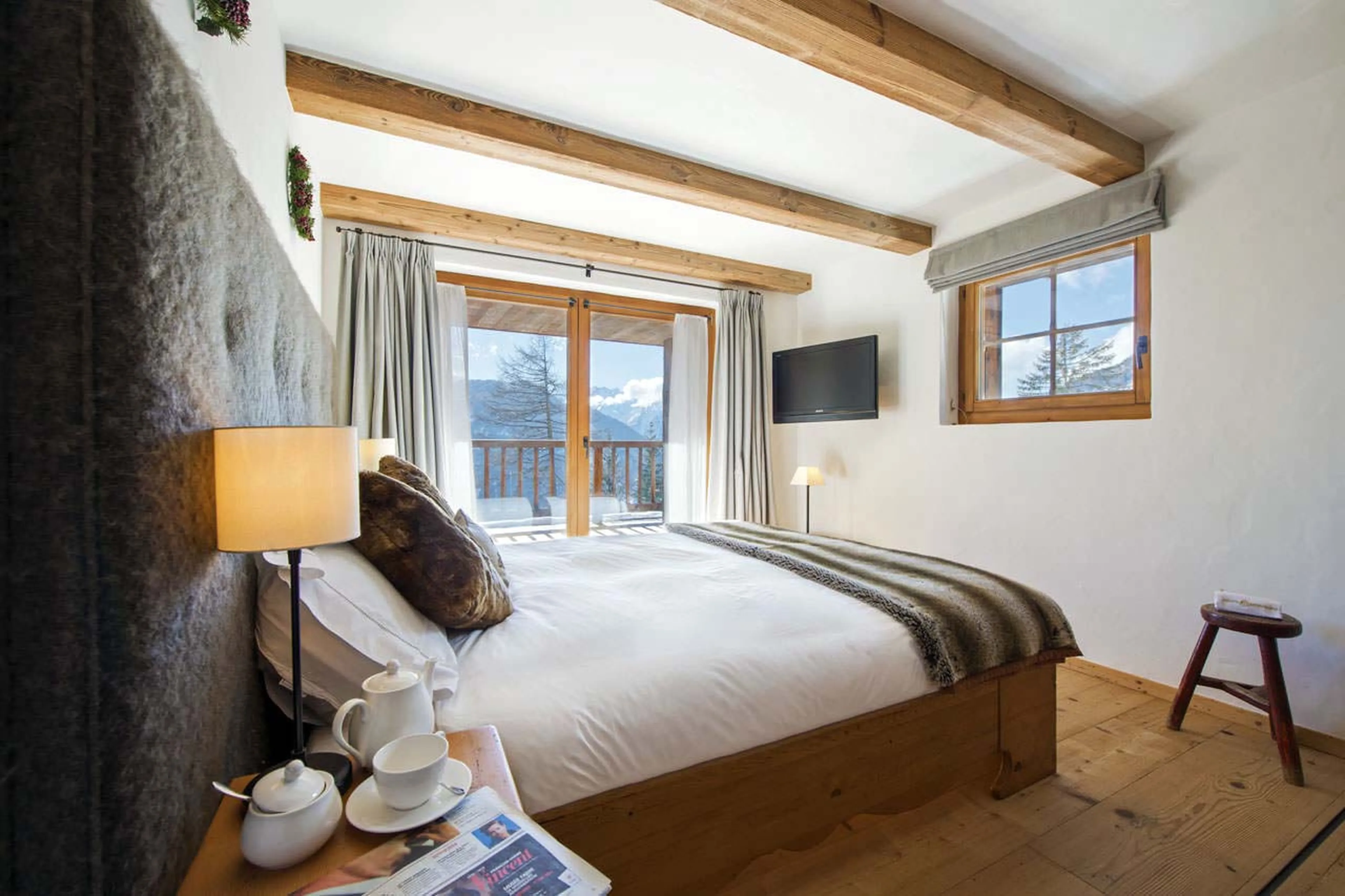 Second double bedroom on first floor at Chalet Dent Blanche in Verbier