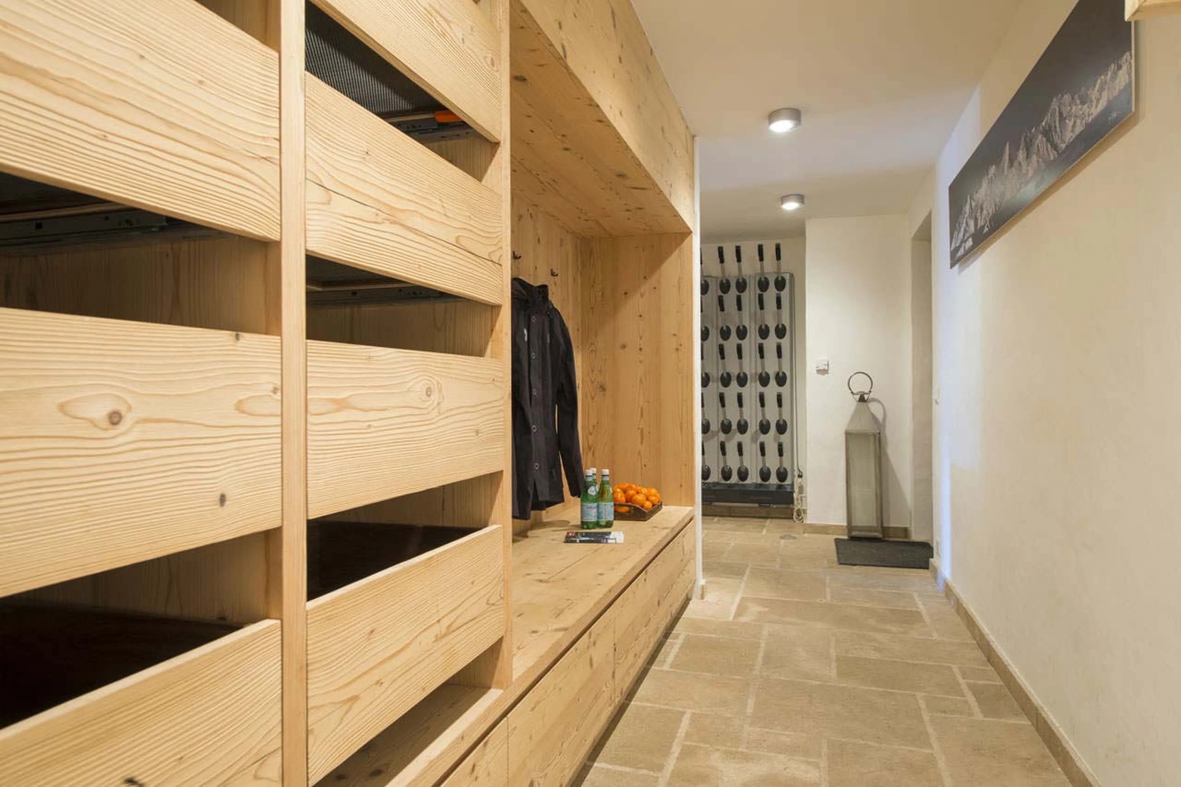 Ski room at Chalet Dent Blanche in Verbier