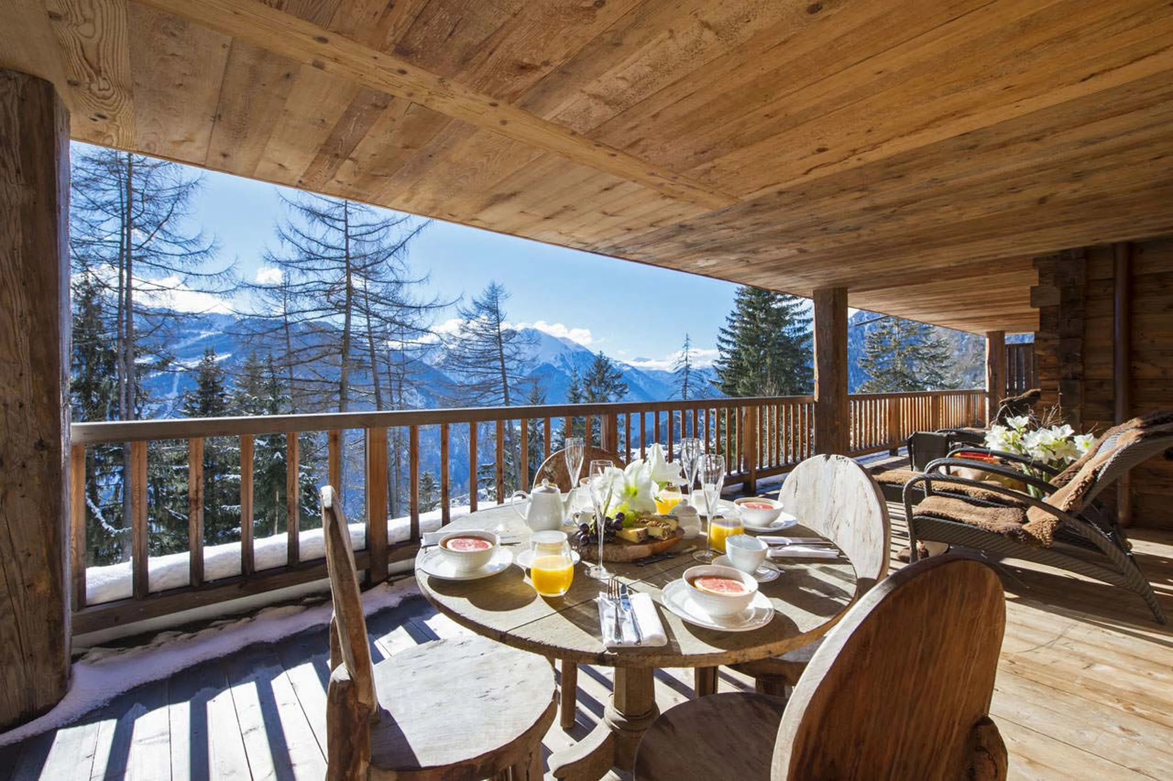 Terrace at Chalet Dent Blanche in Verbier