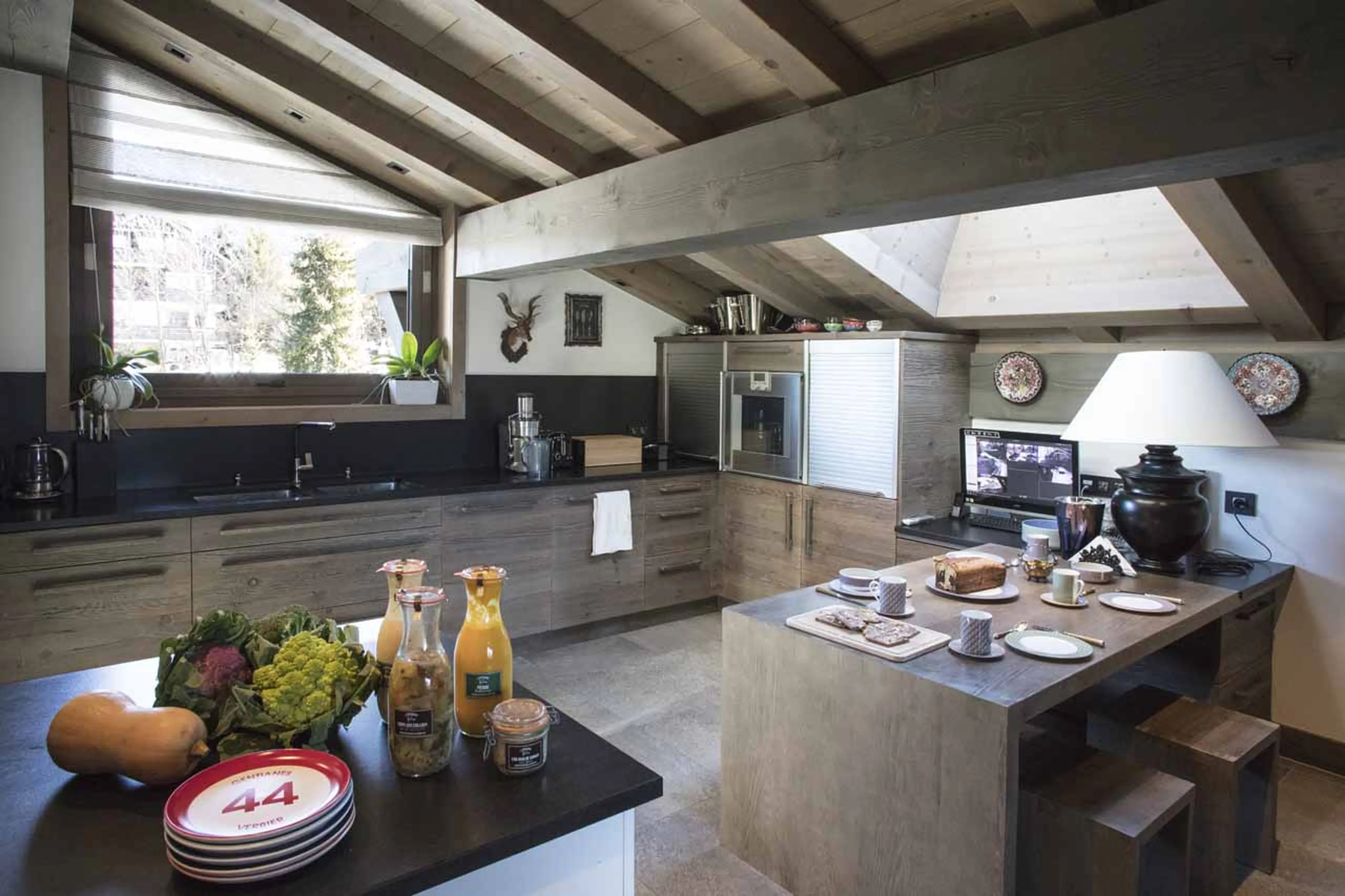 Kitchen at Chalet des Ecureuils in Megeve