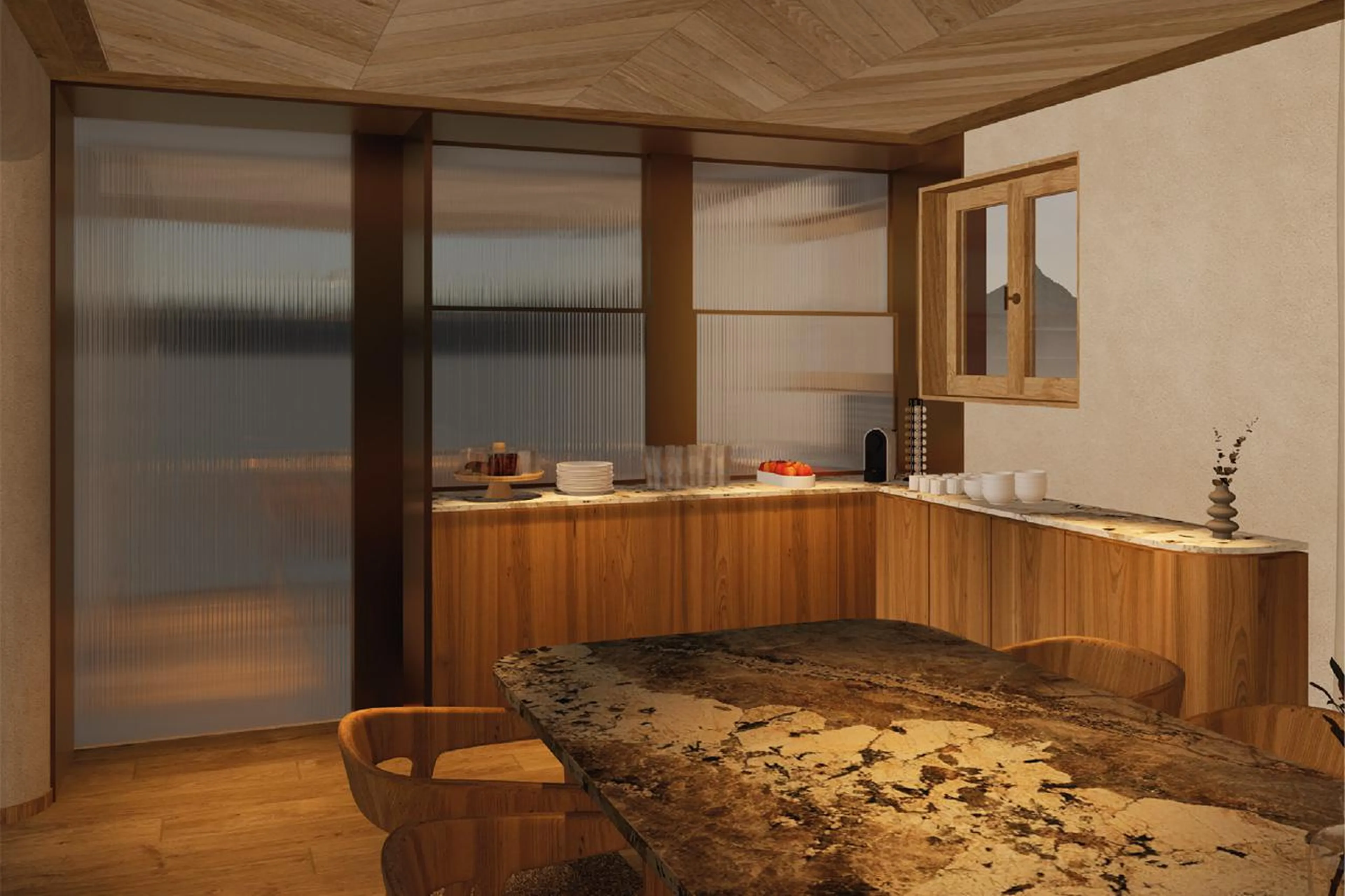 Kitchenette in Chalet des Legendes, Val d'Isere