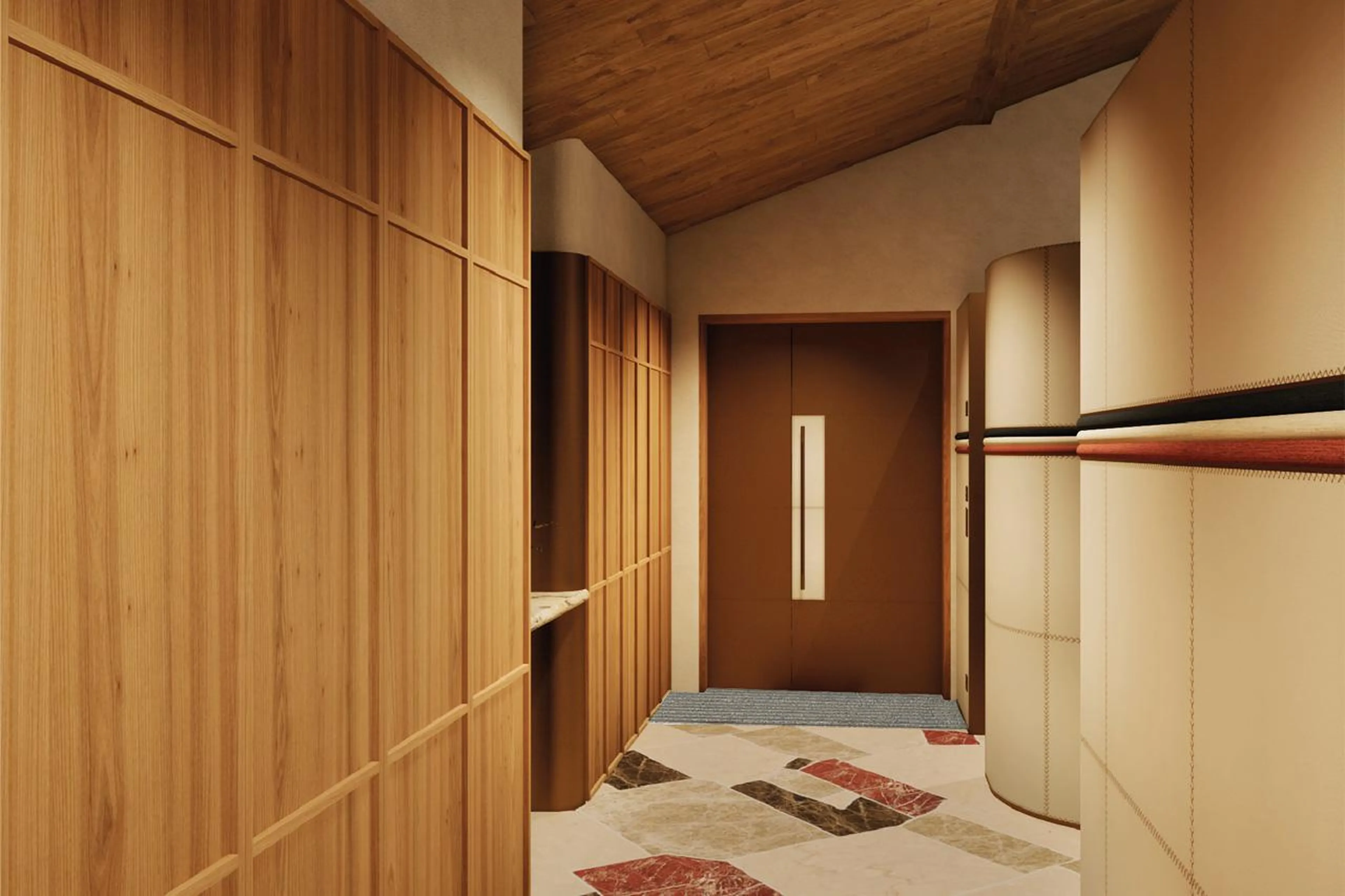 Entrance hall in Chalet des Legendes, Val d'Isere