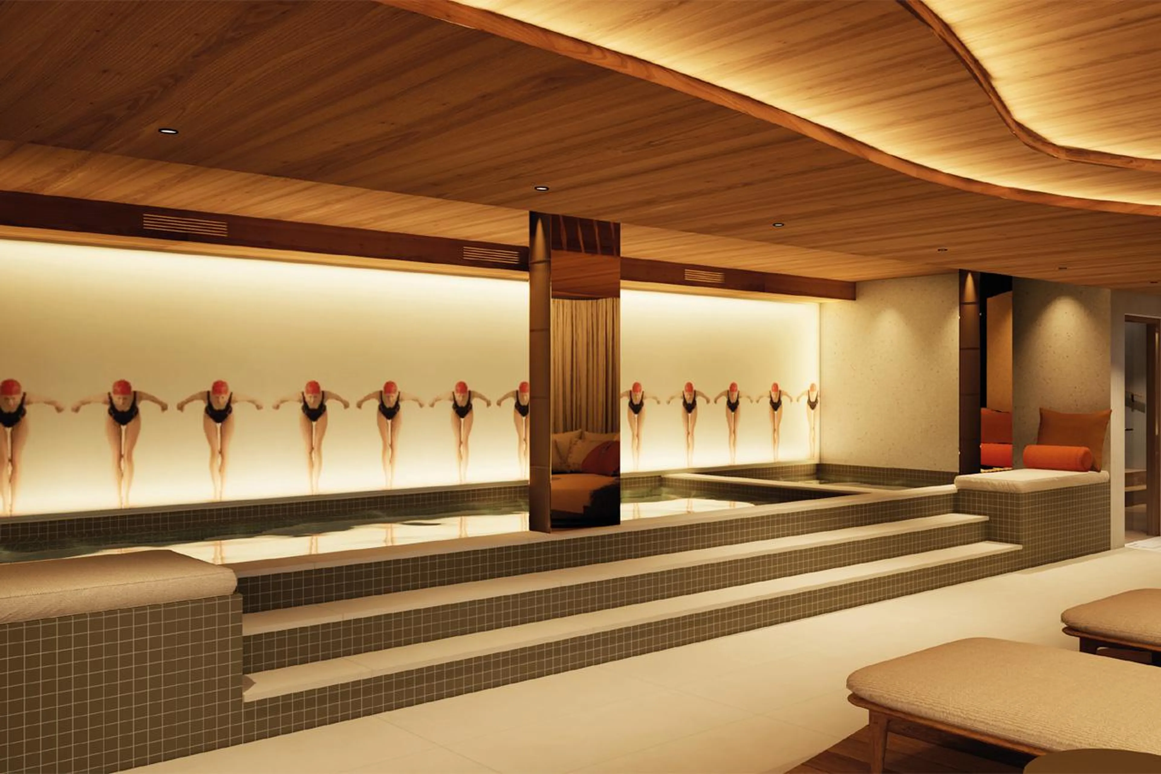 Swimming pool and hot tub in Chalet des Legendes, Val d'Isere