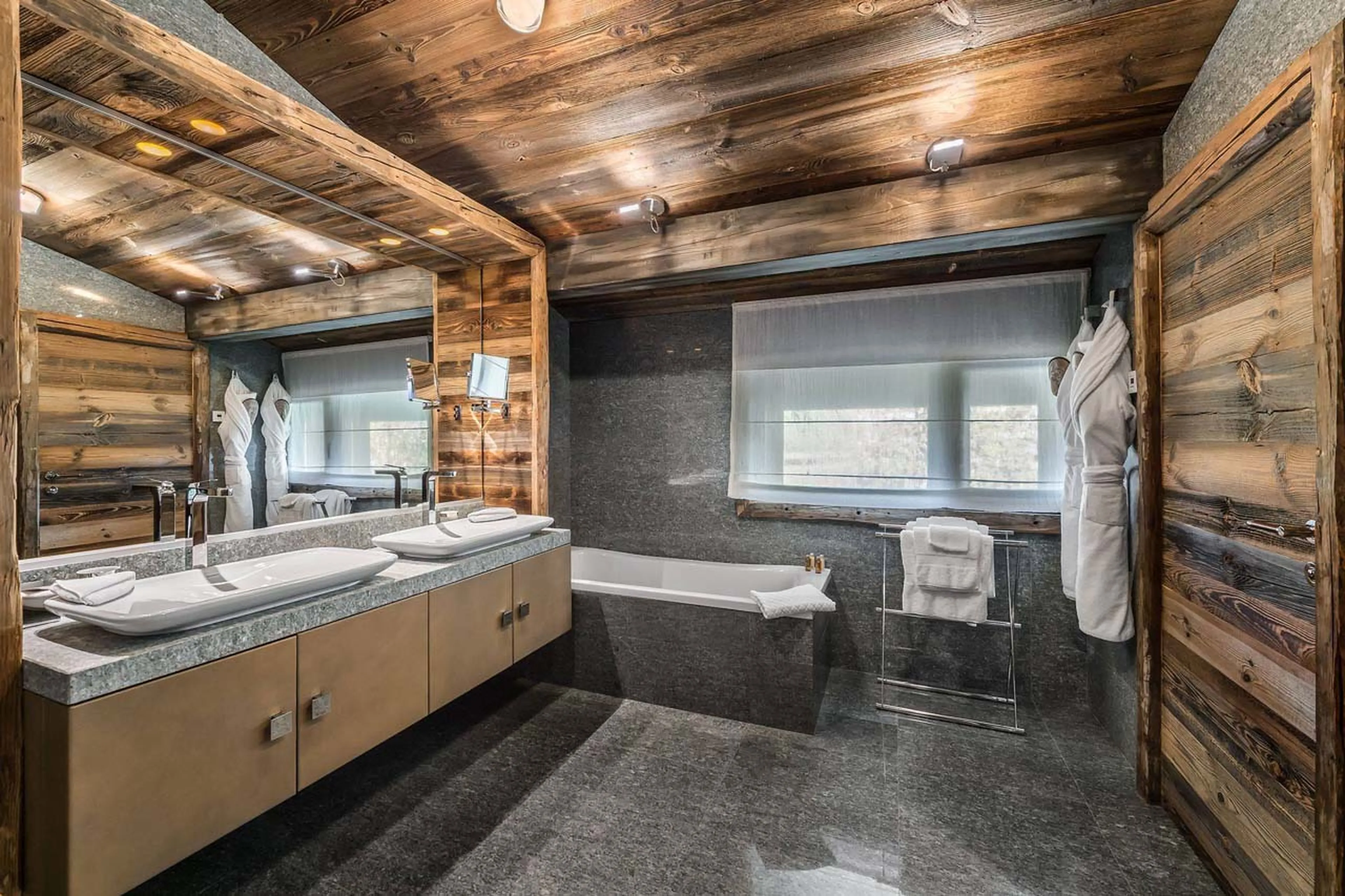 En-suite bathroom at Chalet Des Sens in Megeve