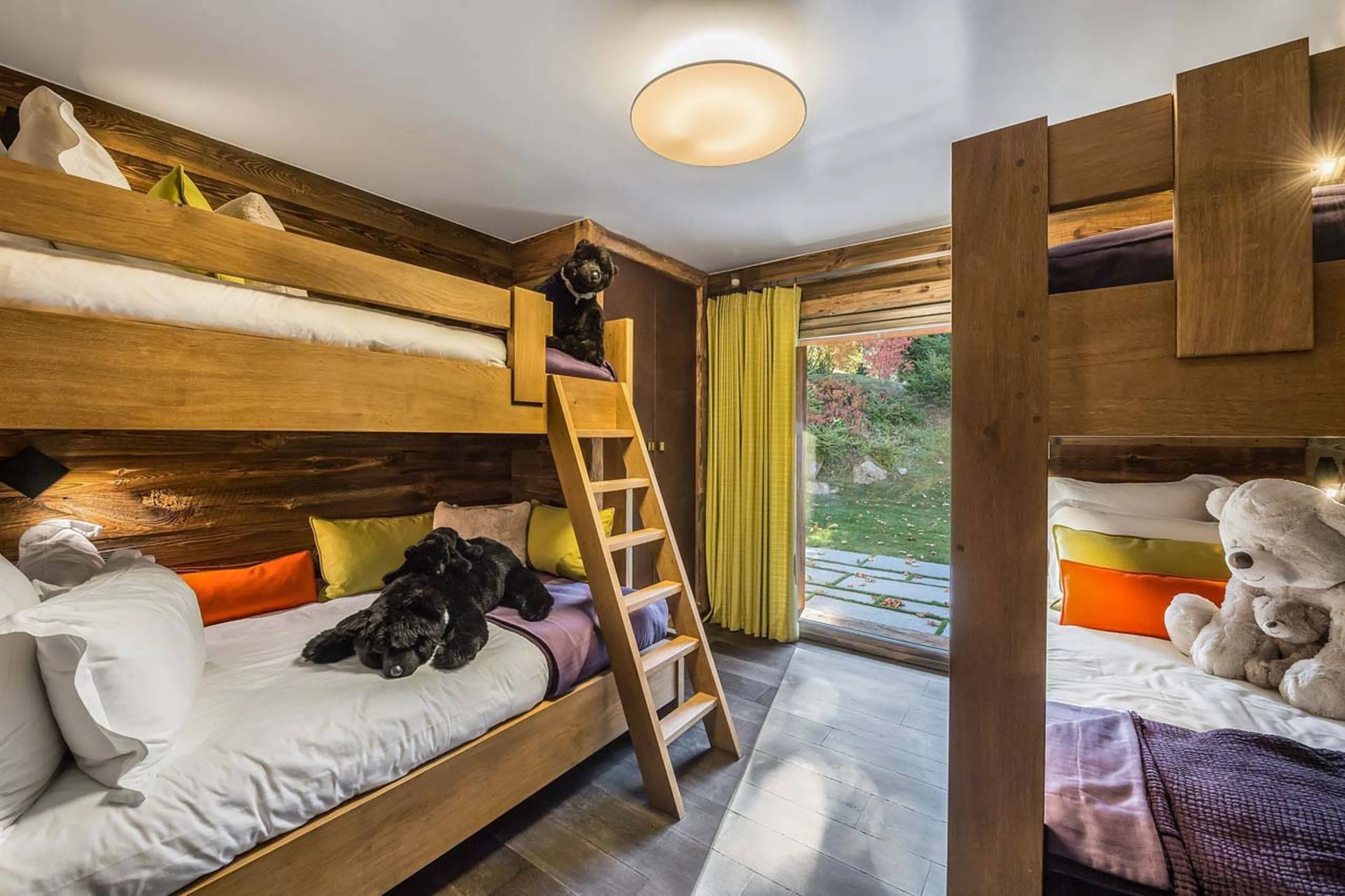 Bedroom five at Chalet Des Sens in Megeve