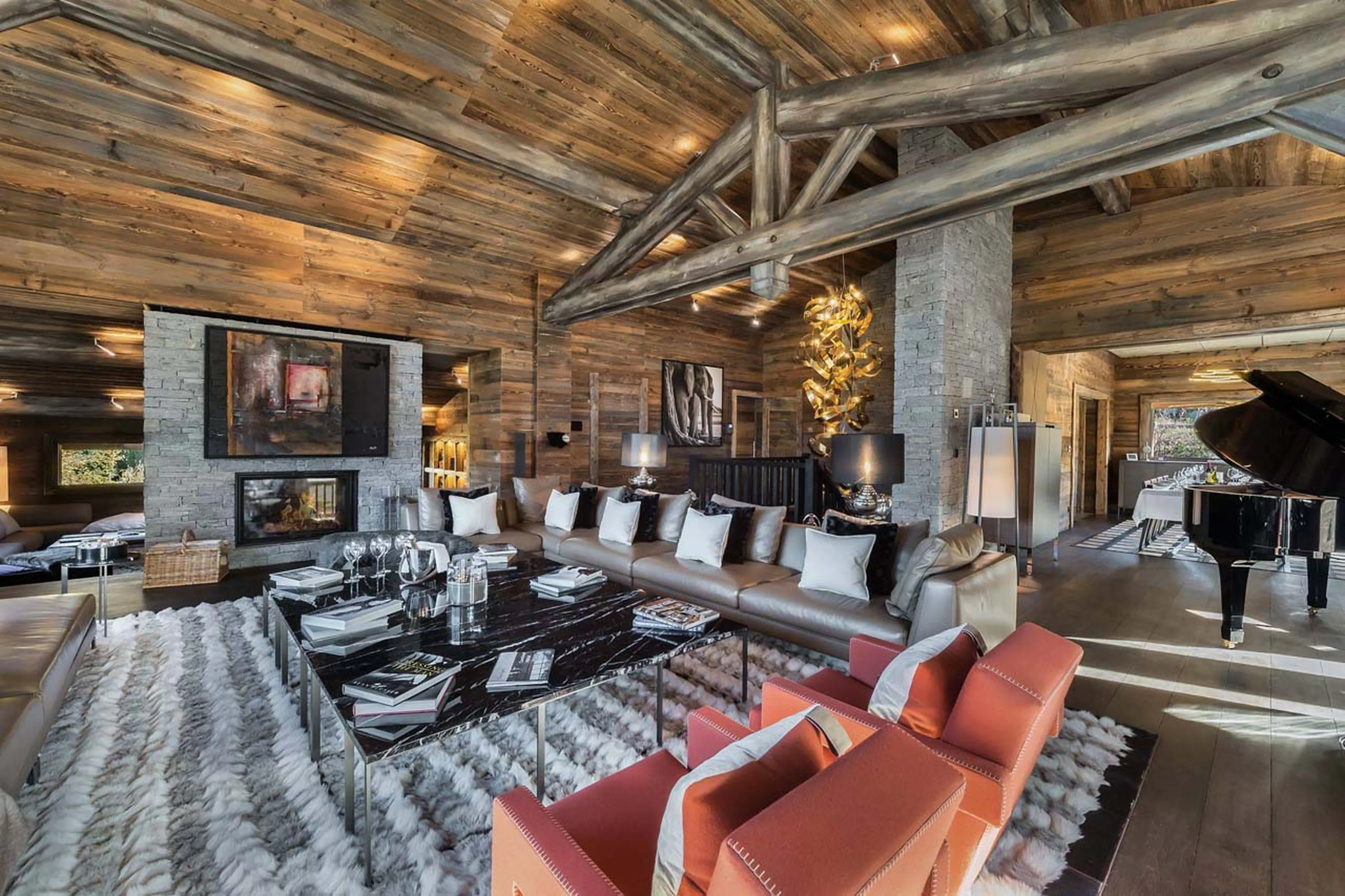 Living area of Chalet Des Sens in Megeve