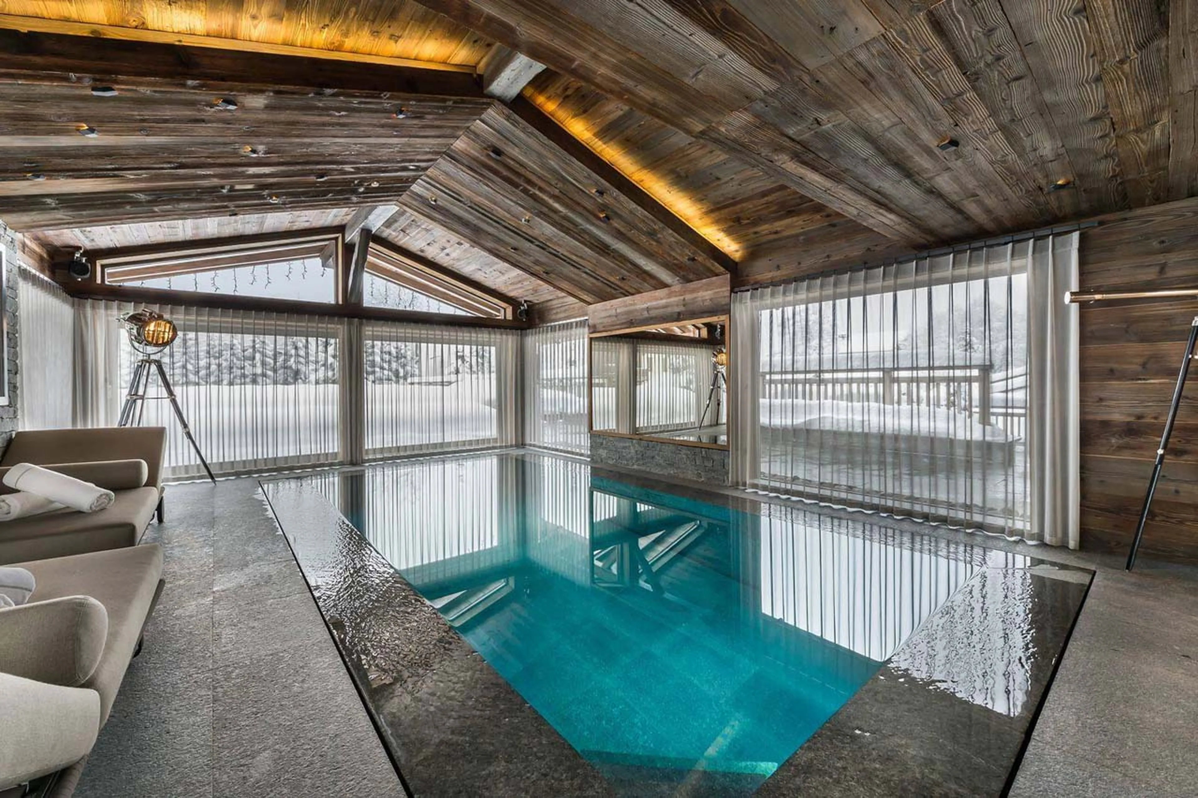 Indoor swimming pool atChalet Des Sens in Megeve