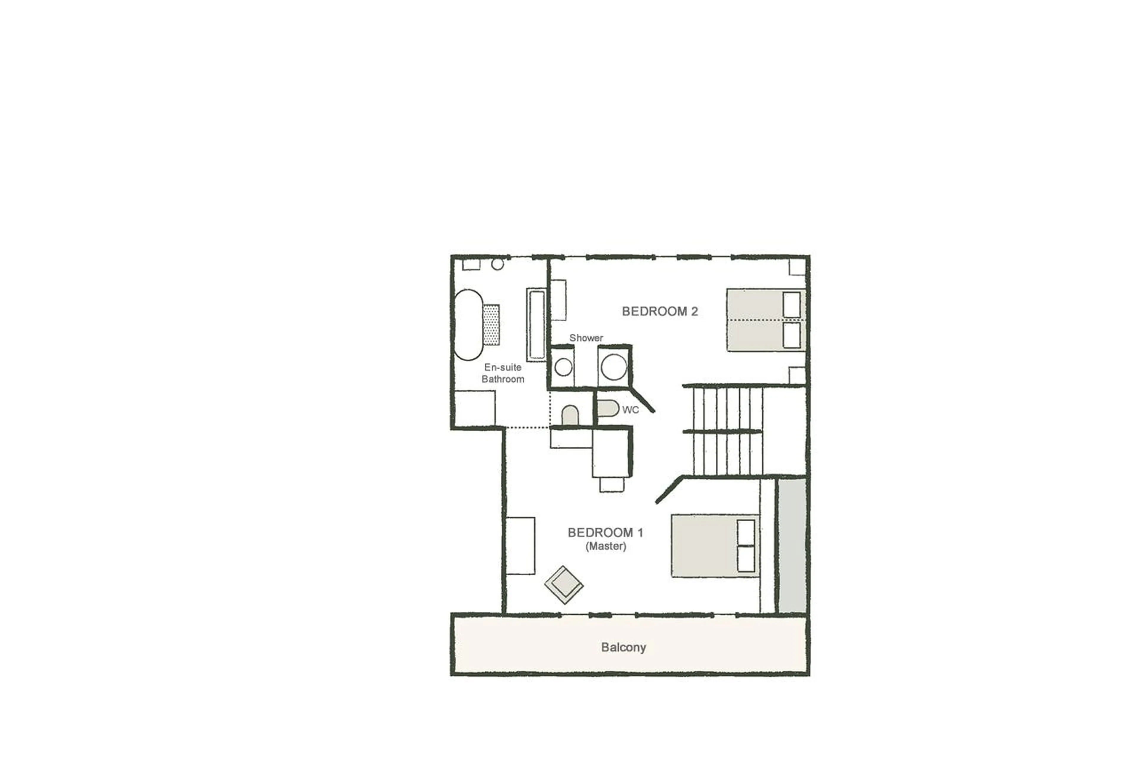 Level 2 floor plan of Chalet Donatien in Megeve