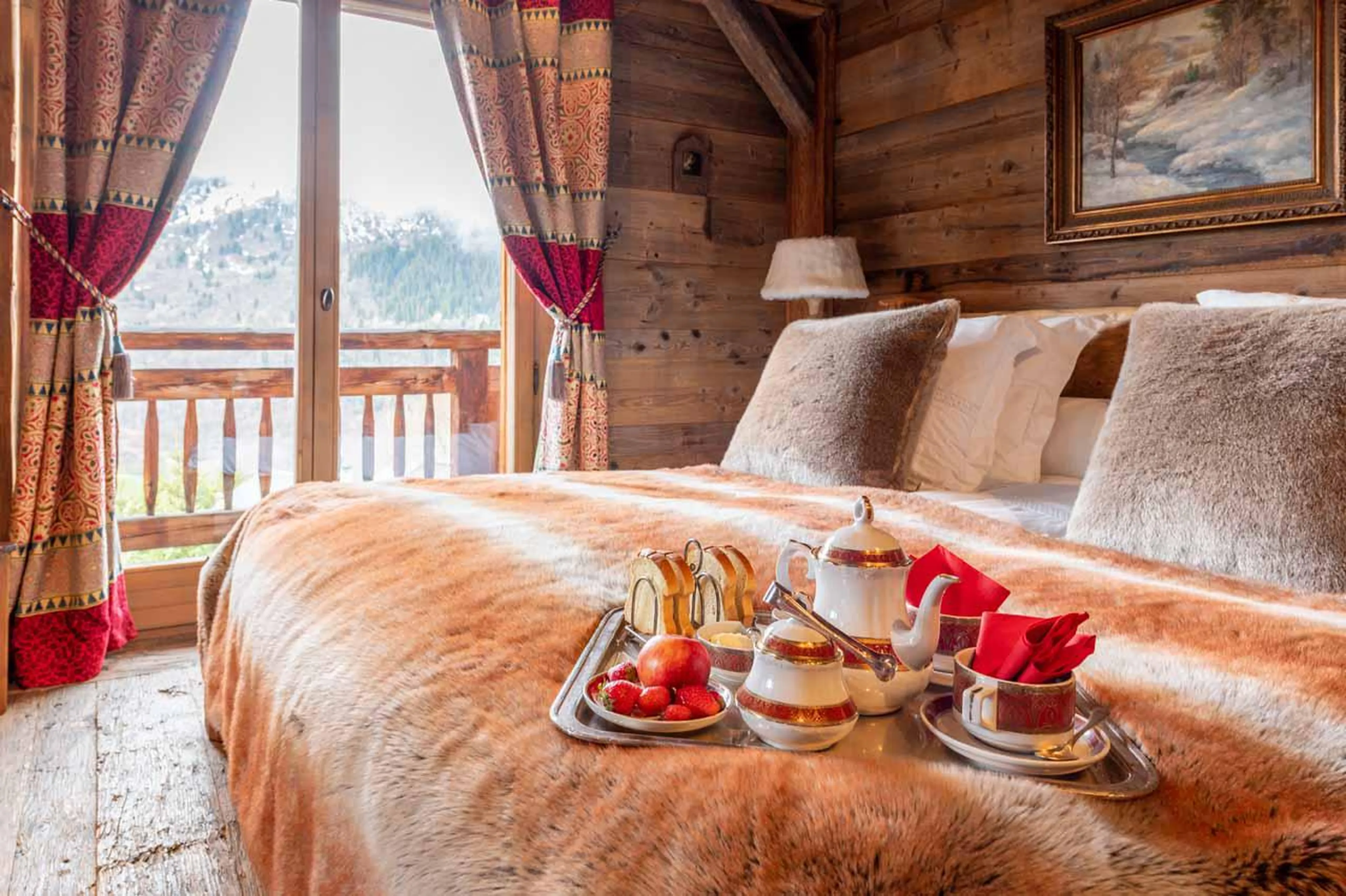Bedroom two balcony at Chalet Druchka in Meribel