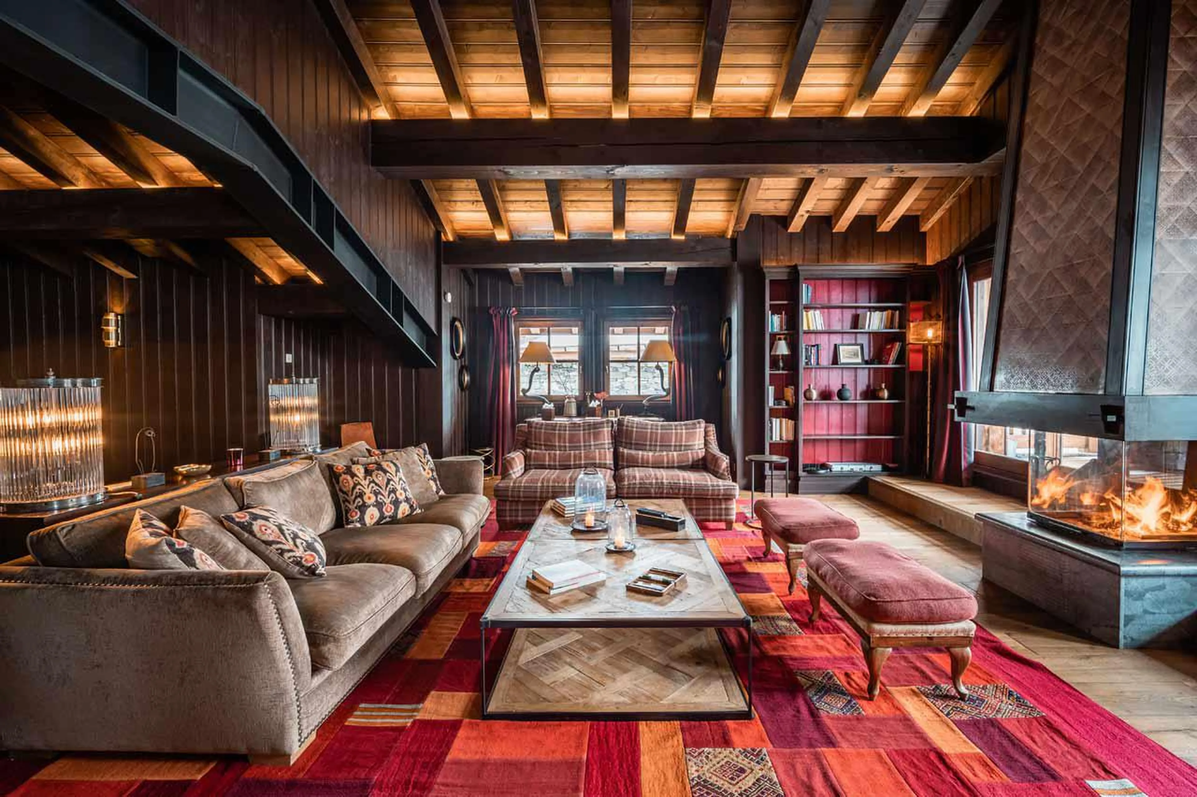 Colourful quality furnishings and materials in Chalet Ebene in Val d’ Isere