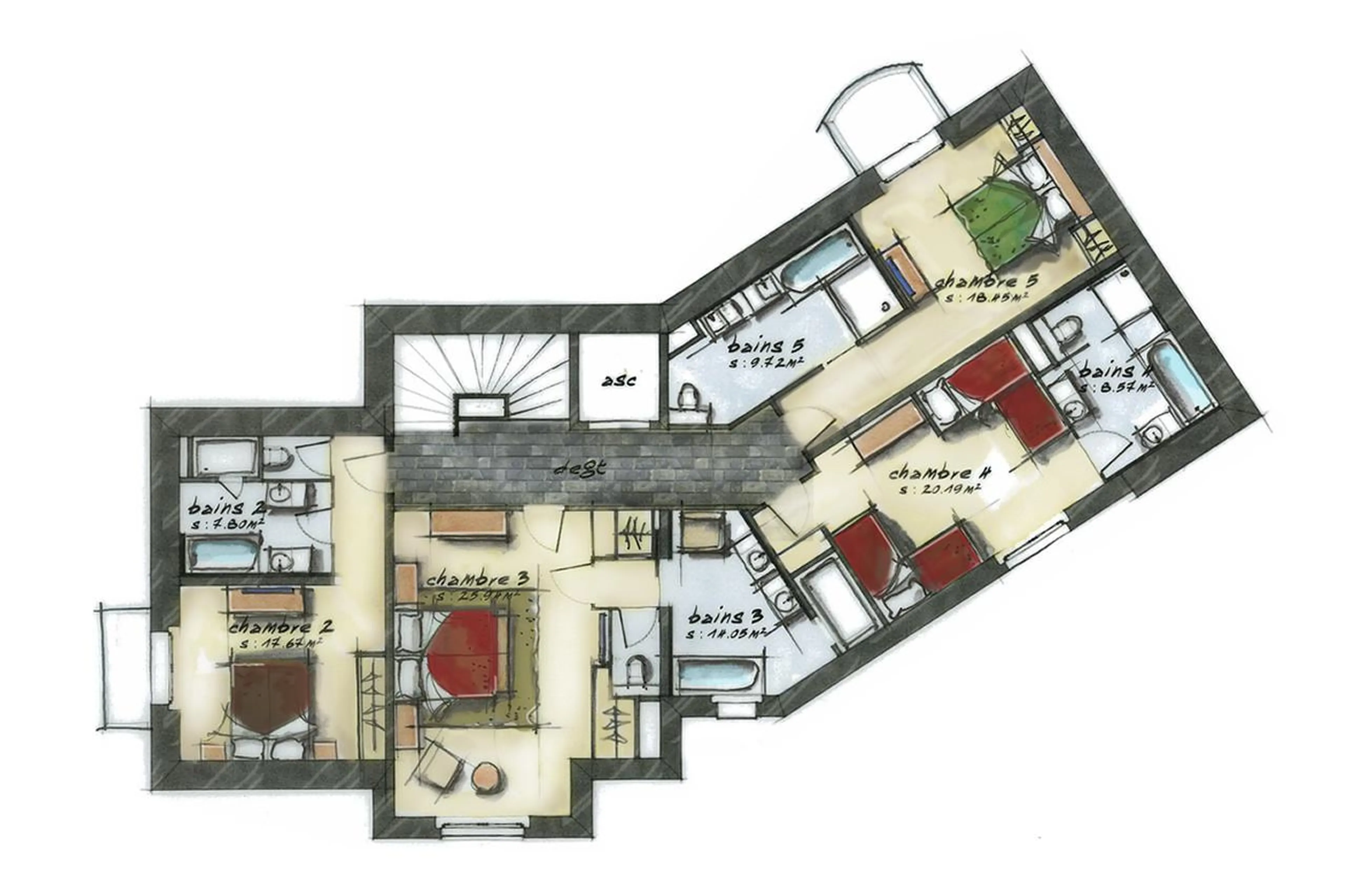 Level 1 floor plan of Chalet Ebene in Val d’ Isere