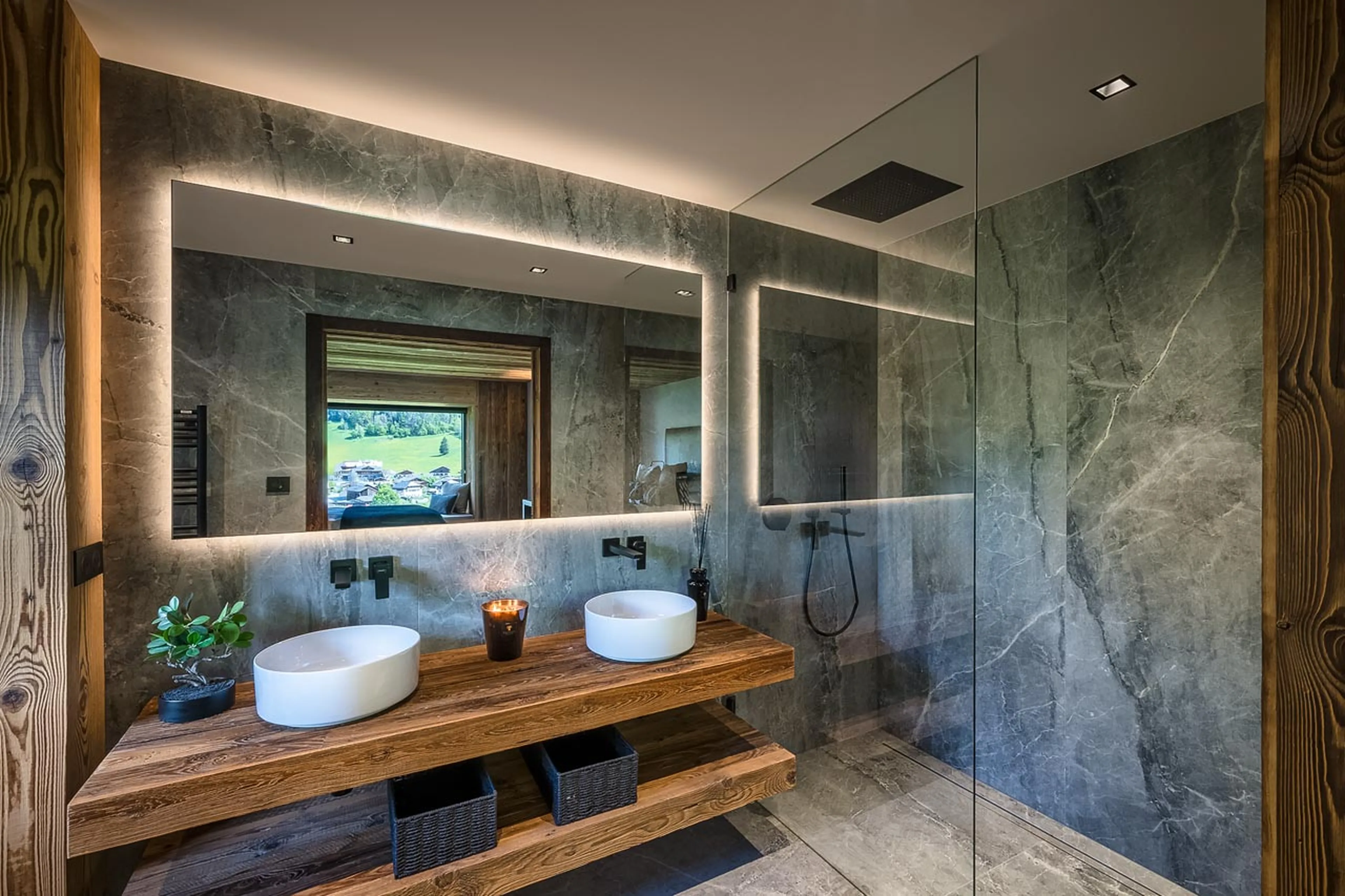 Shower room one at Chalet Ecliptique in Morzine