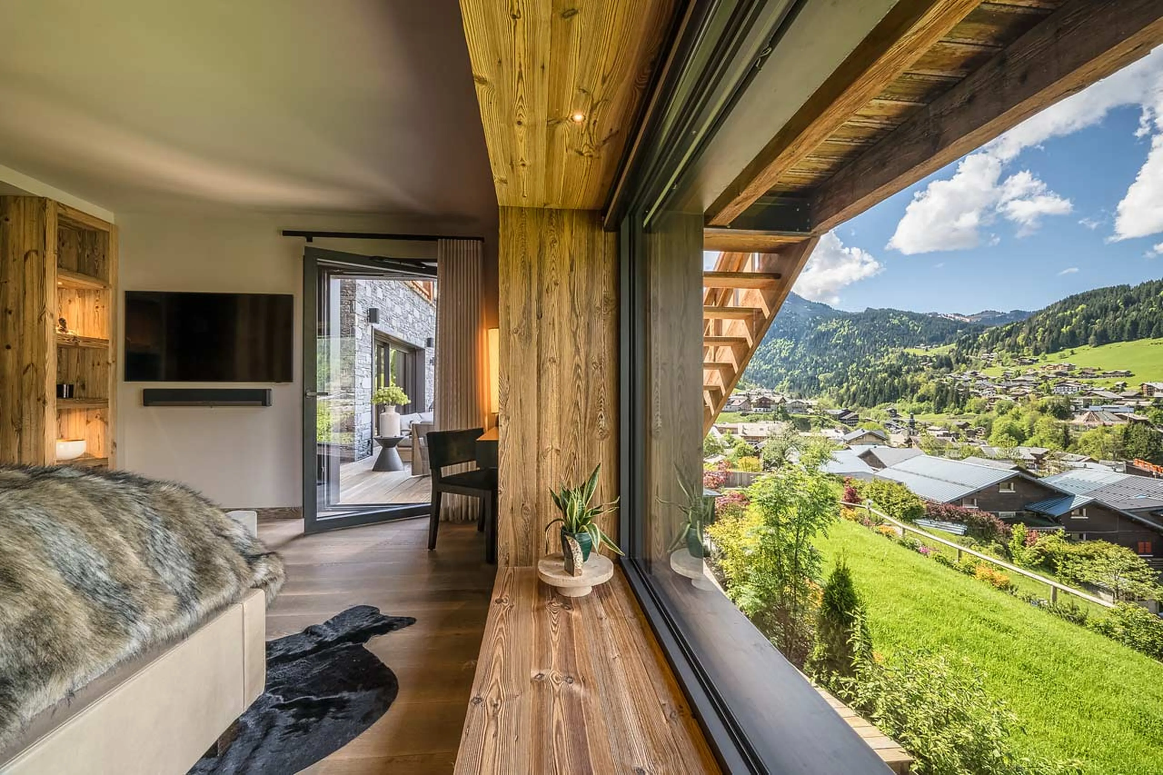 Views from bedroom three at Chalet Ecliptique in Morzine