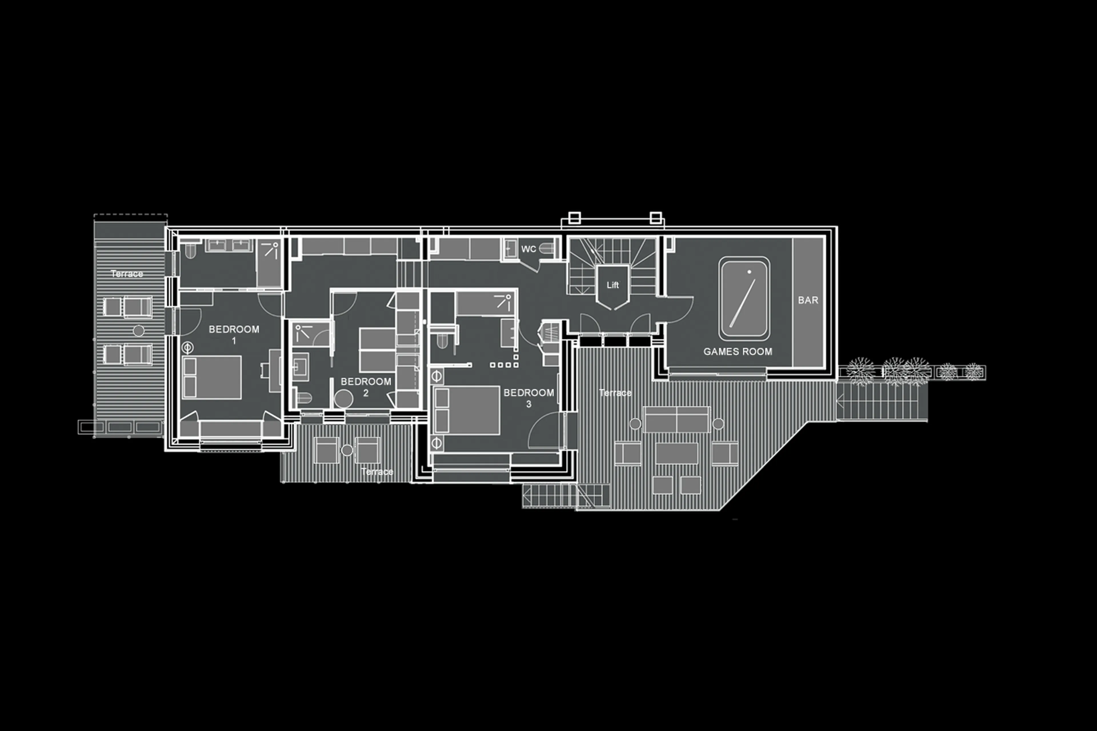 Level 2 floor plan of Chalet Ecliptique in Morzine