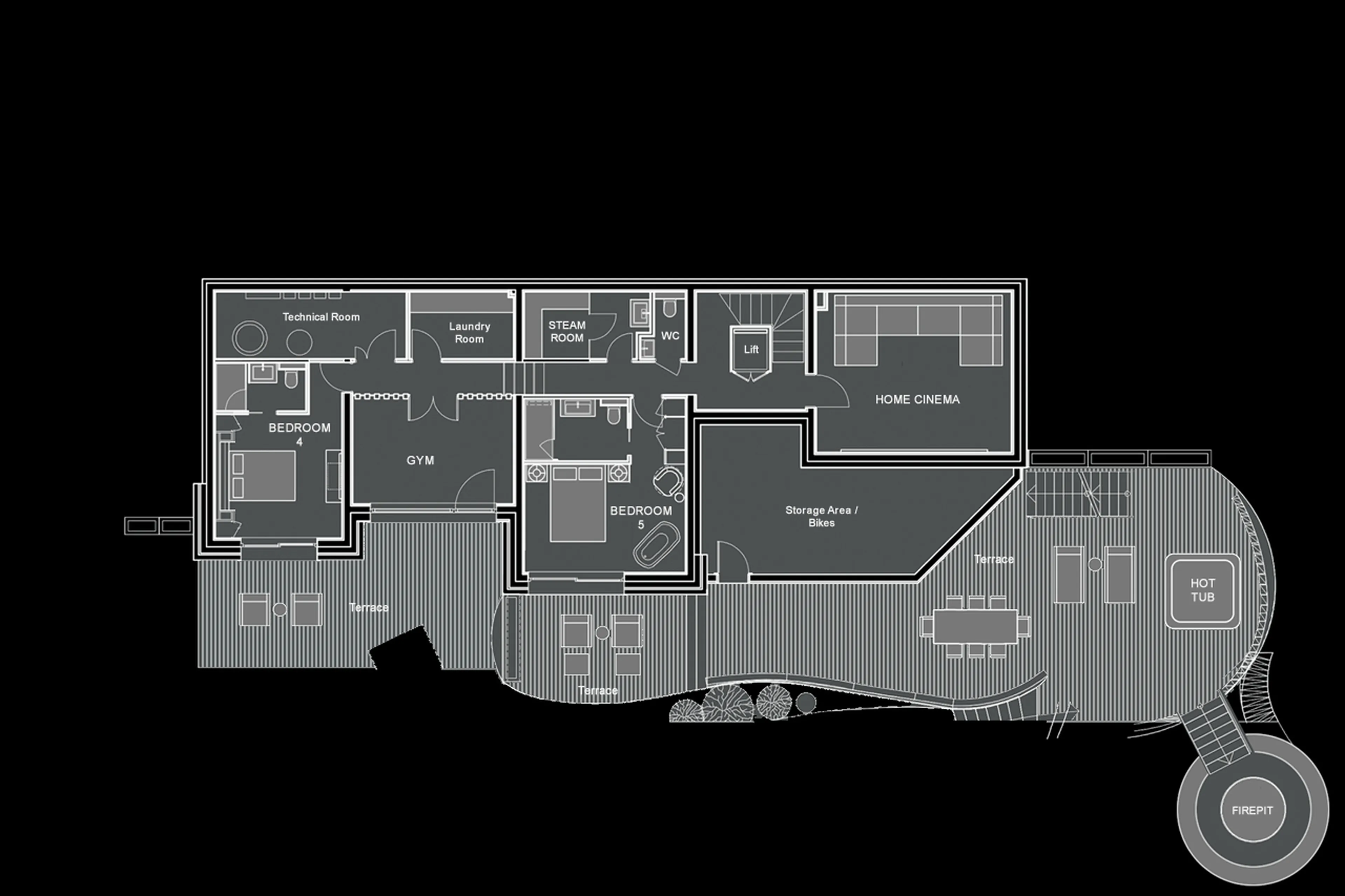 Level 1 floor plan of Chalet Ecliptique in Morzine