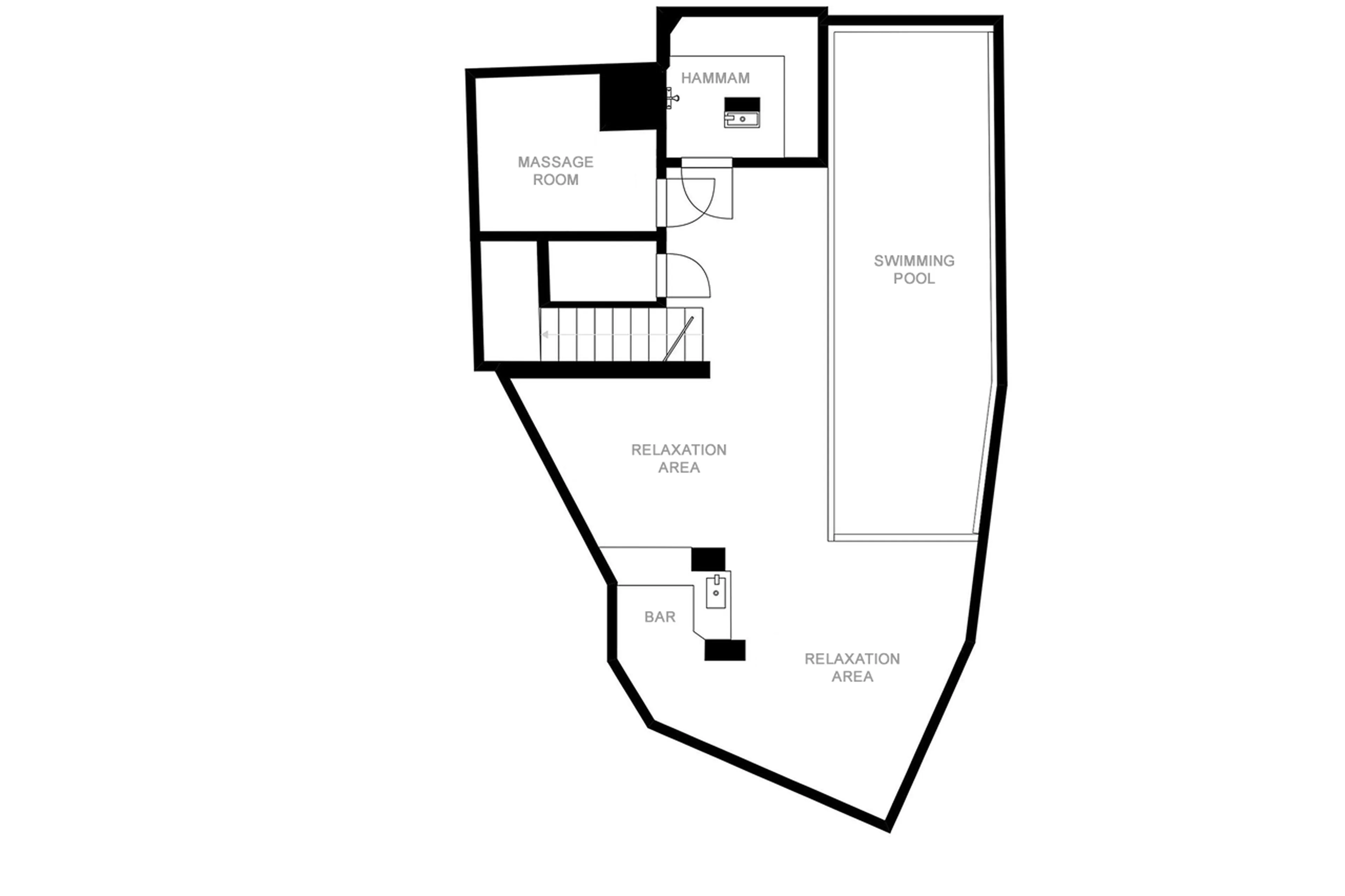 Level -1 floor plan of Chalet Eden in Courchevel 1850