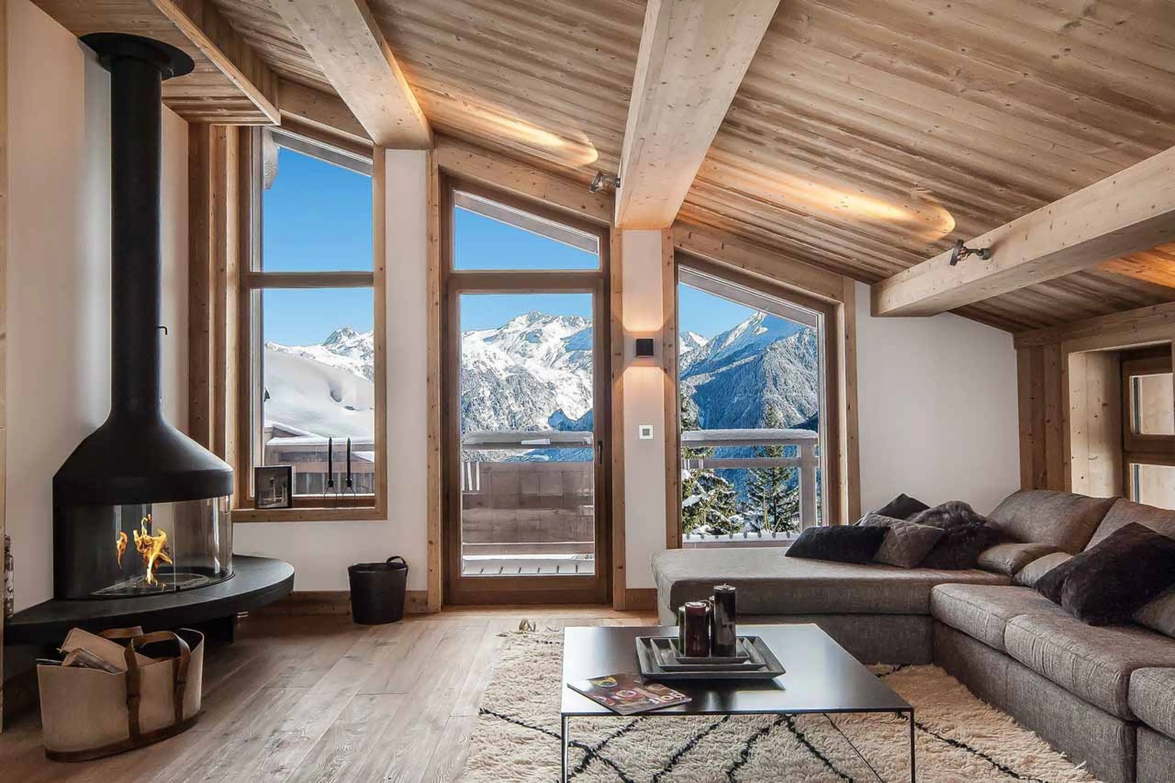 Access to balcony from living area of Chalet Eiger in Courchevel 1550