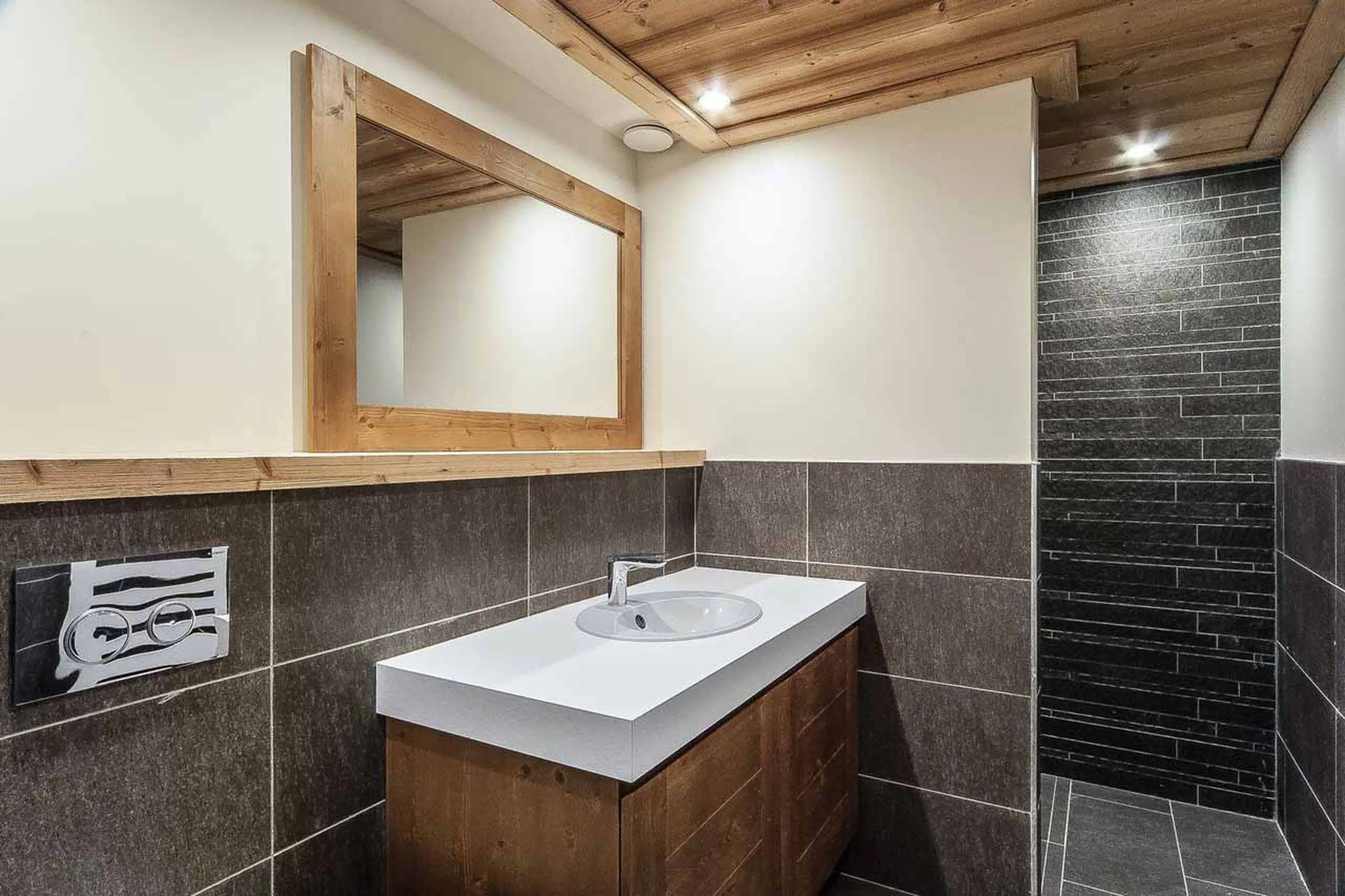En-suite shower room at Chalet Eiger in Courchevel 1550