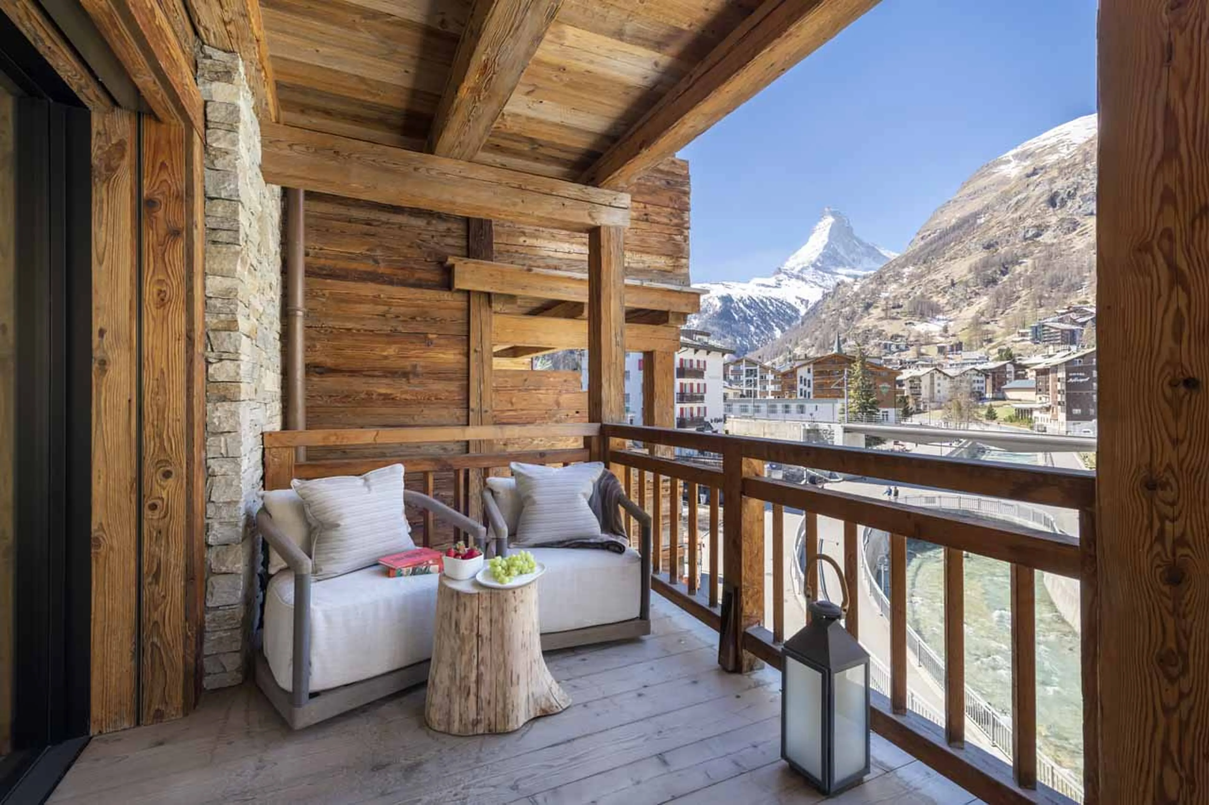 Balcony off bedroom at Chalet Elbrus in Zermatt