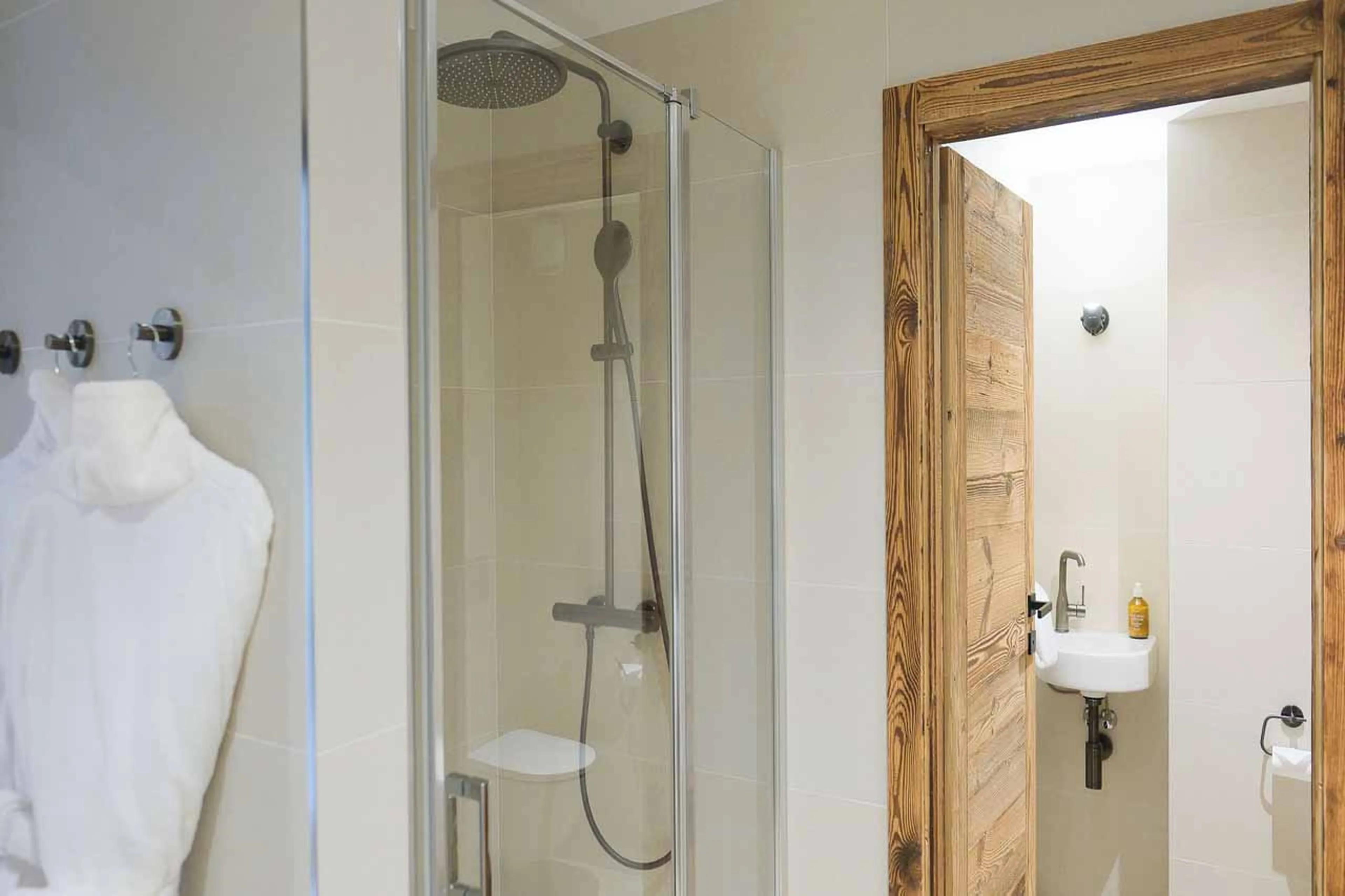 Bedroom 3 en-suite shower at Chalet Elegie in Meribel