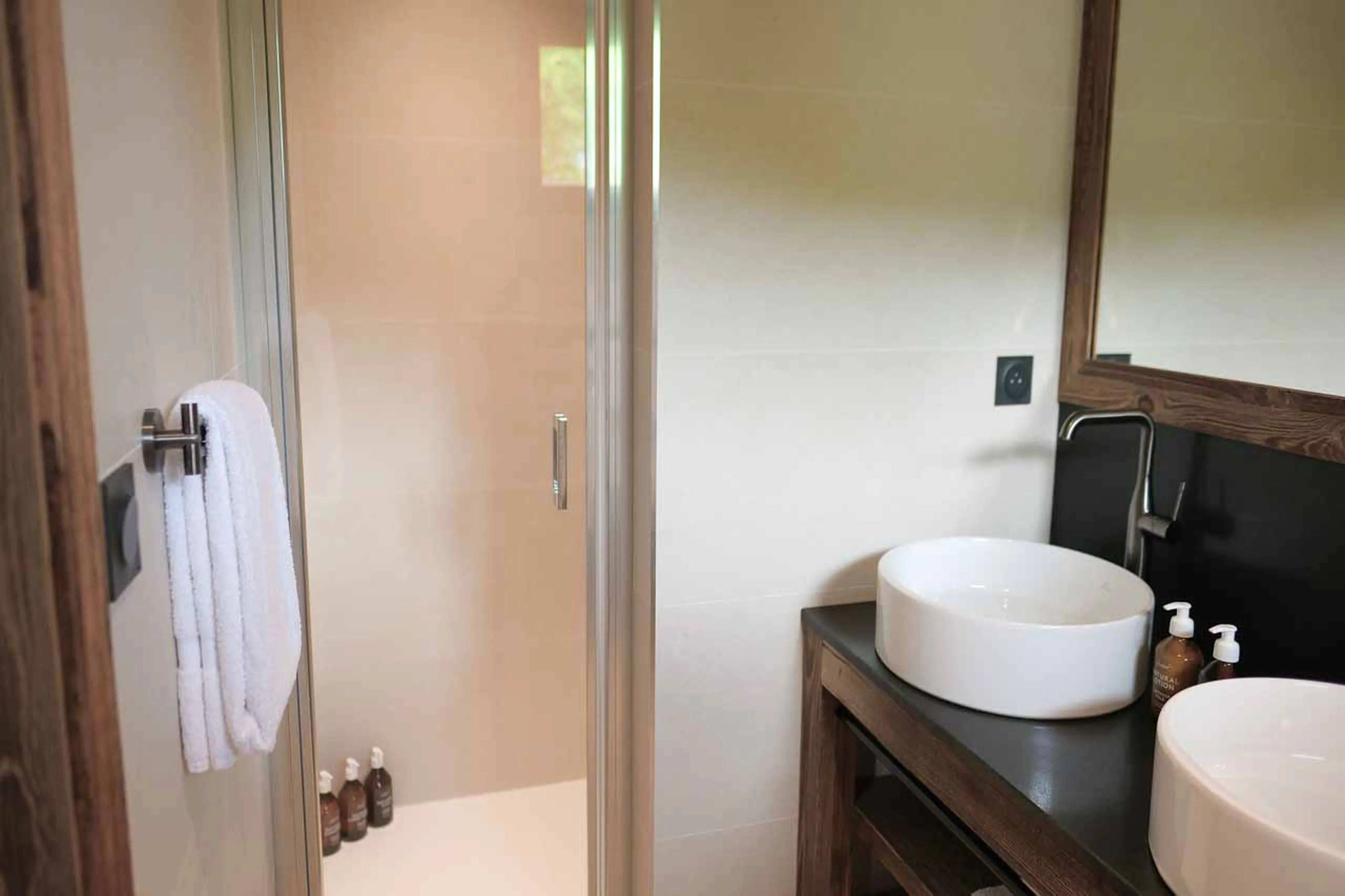 Bedroom 5 en-suite shower at Chalet Elegie in Meribel