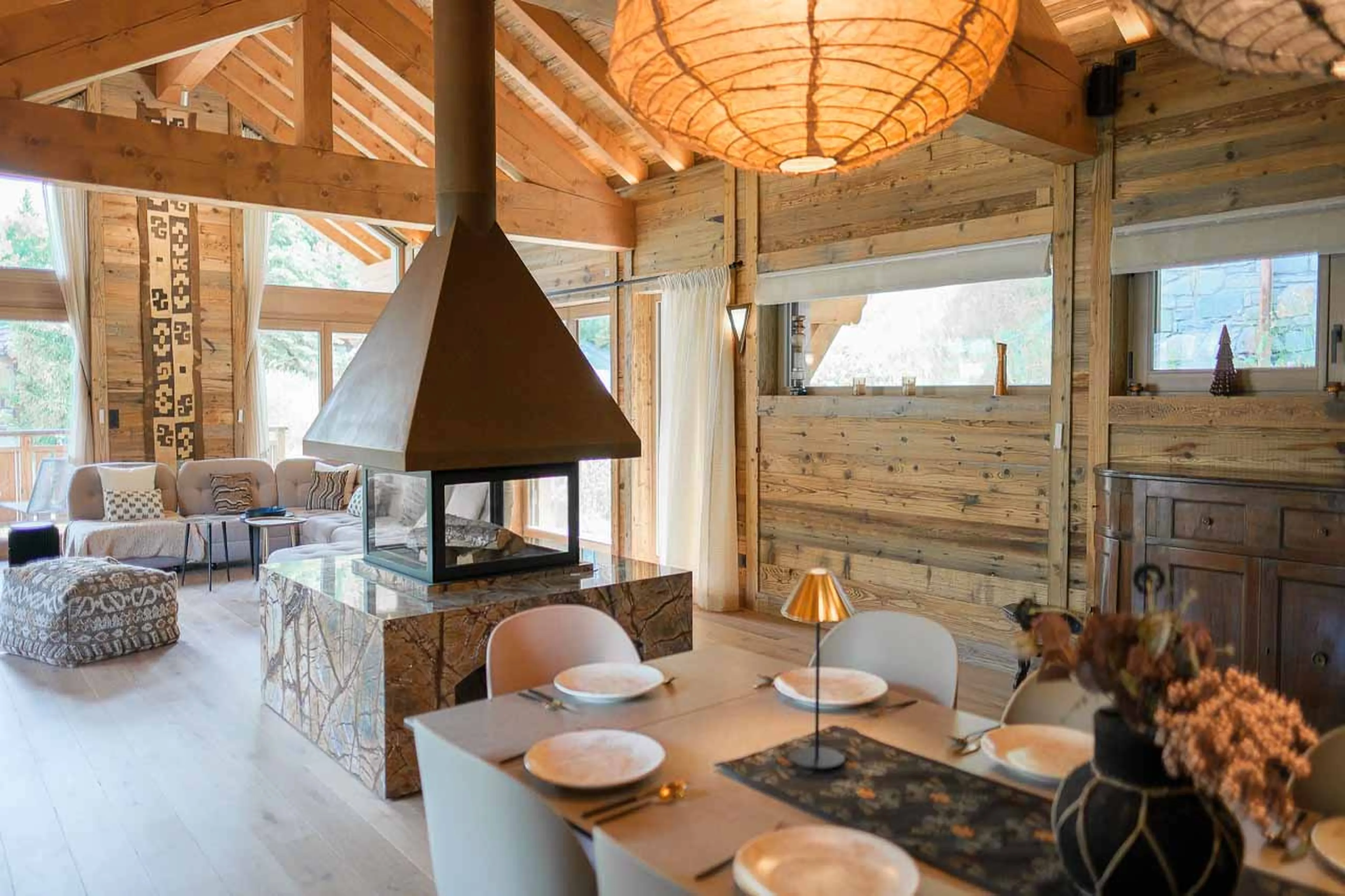 Living area at Chalet Elegie in Meribel