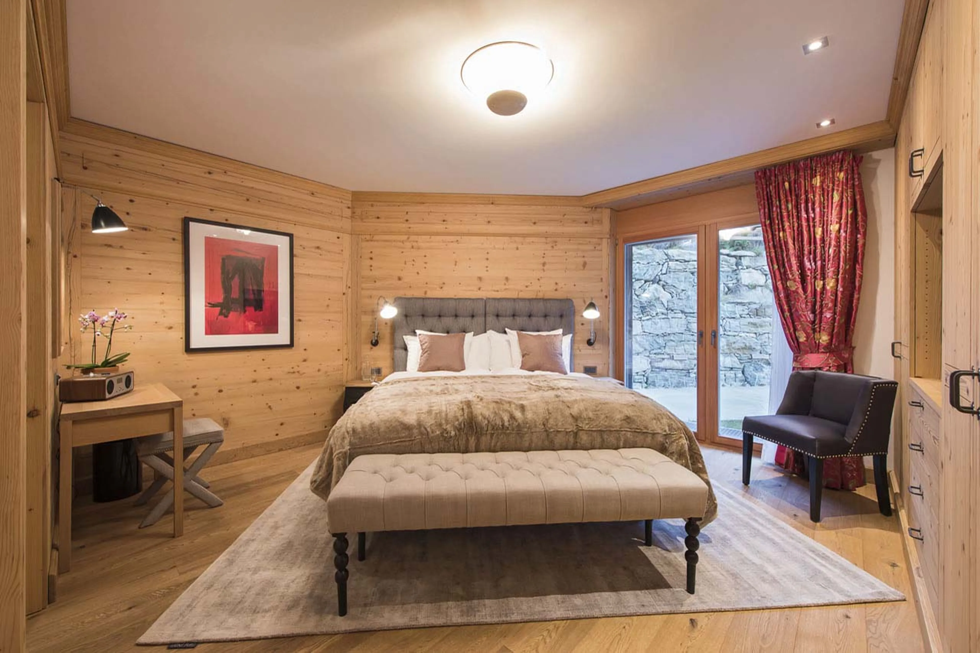 Terrace of bedroom two at Chalet Elena in Zermatt